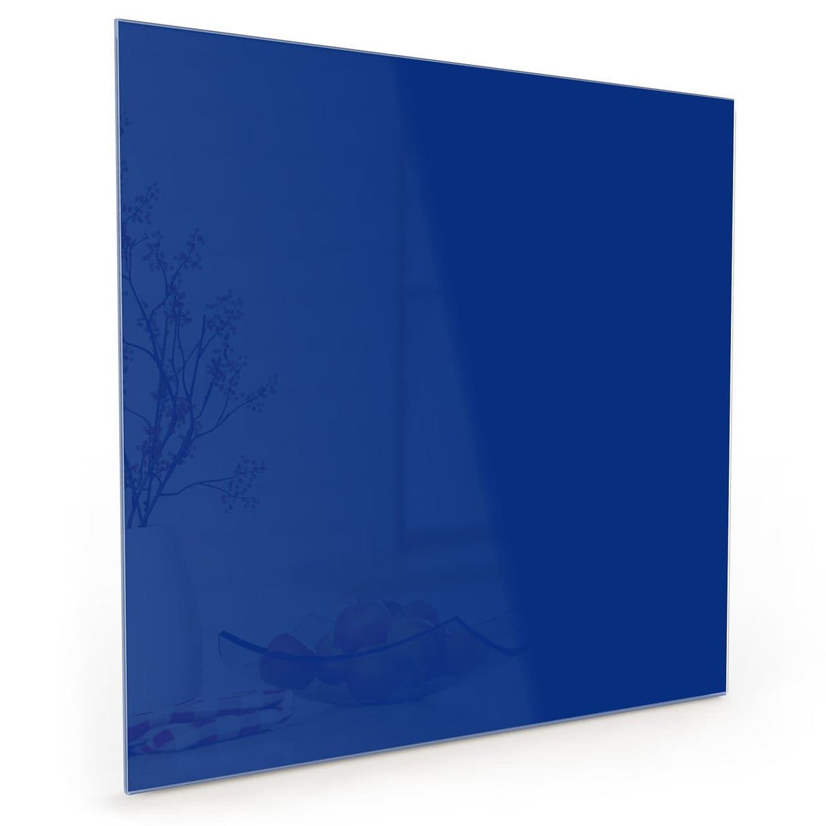 Küchenrückwand aus Glas im quadratischen Format mit Motiv Tintenblau: Vollflächiges sehr dunkles Königsblau