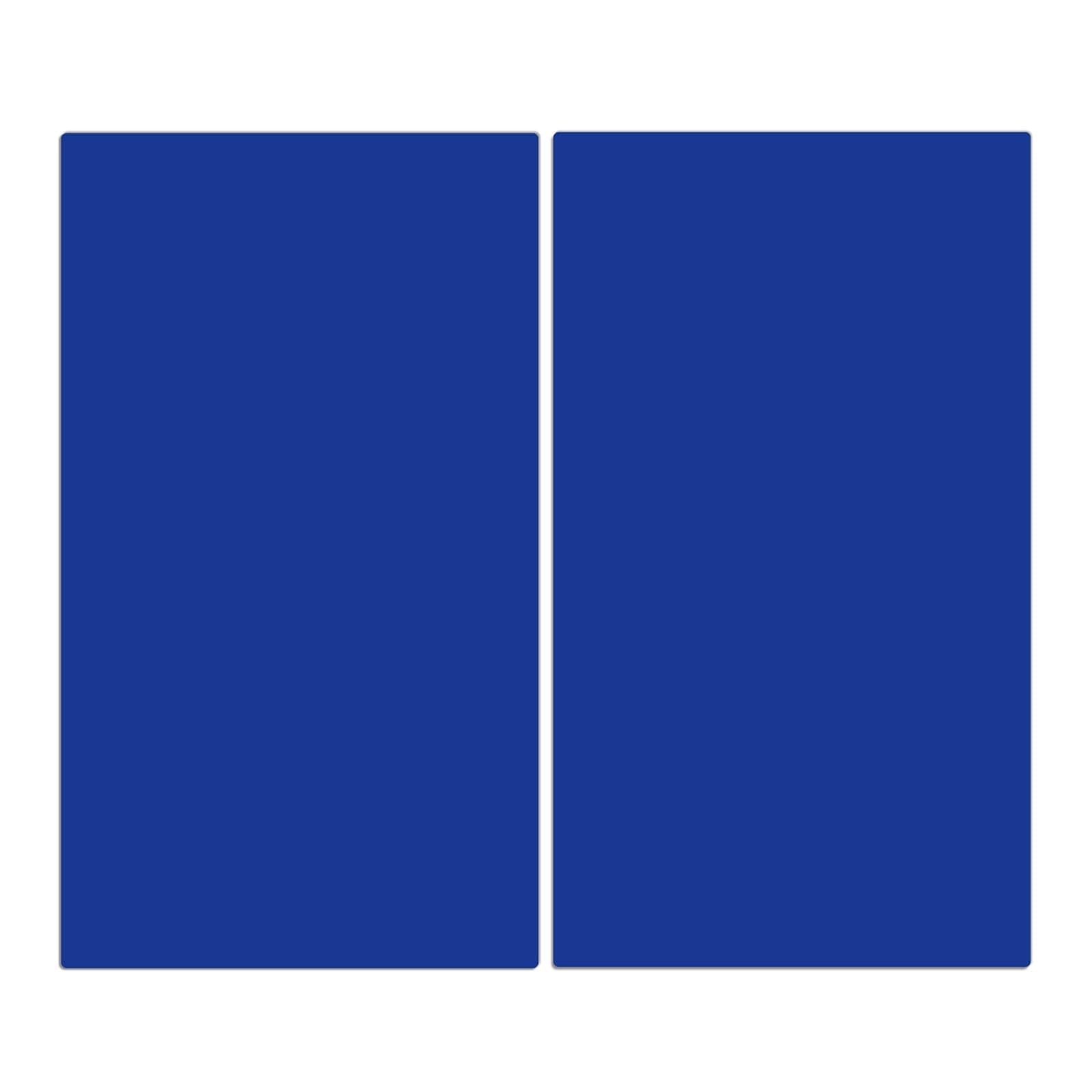 2-teilige Kochfeldabdeckung mit Königsblauer Hintergrund II-Motiv in der Frontansicht #grösse_2-Teilig (60x52cm)