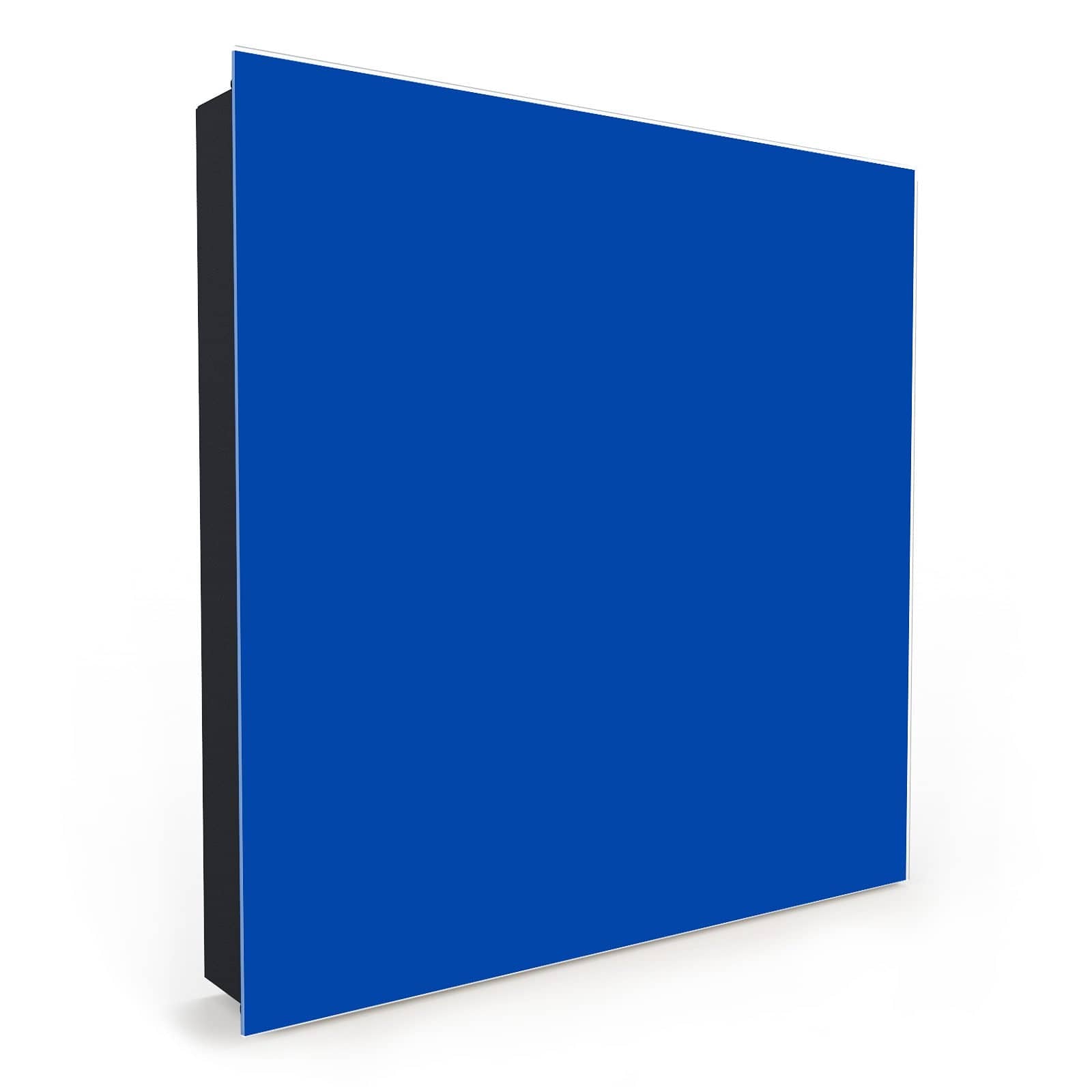 Kratzfester Schlüsselschrank mit Motiv Dunkelblauer Hintergrund II in Seitenansicht mit Glasfront #türöffnung_Rechts