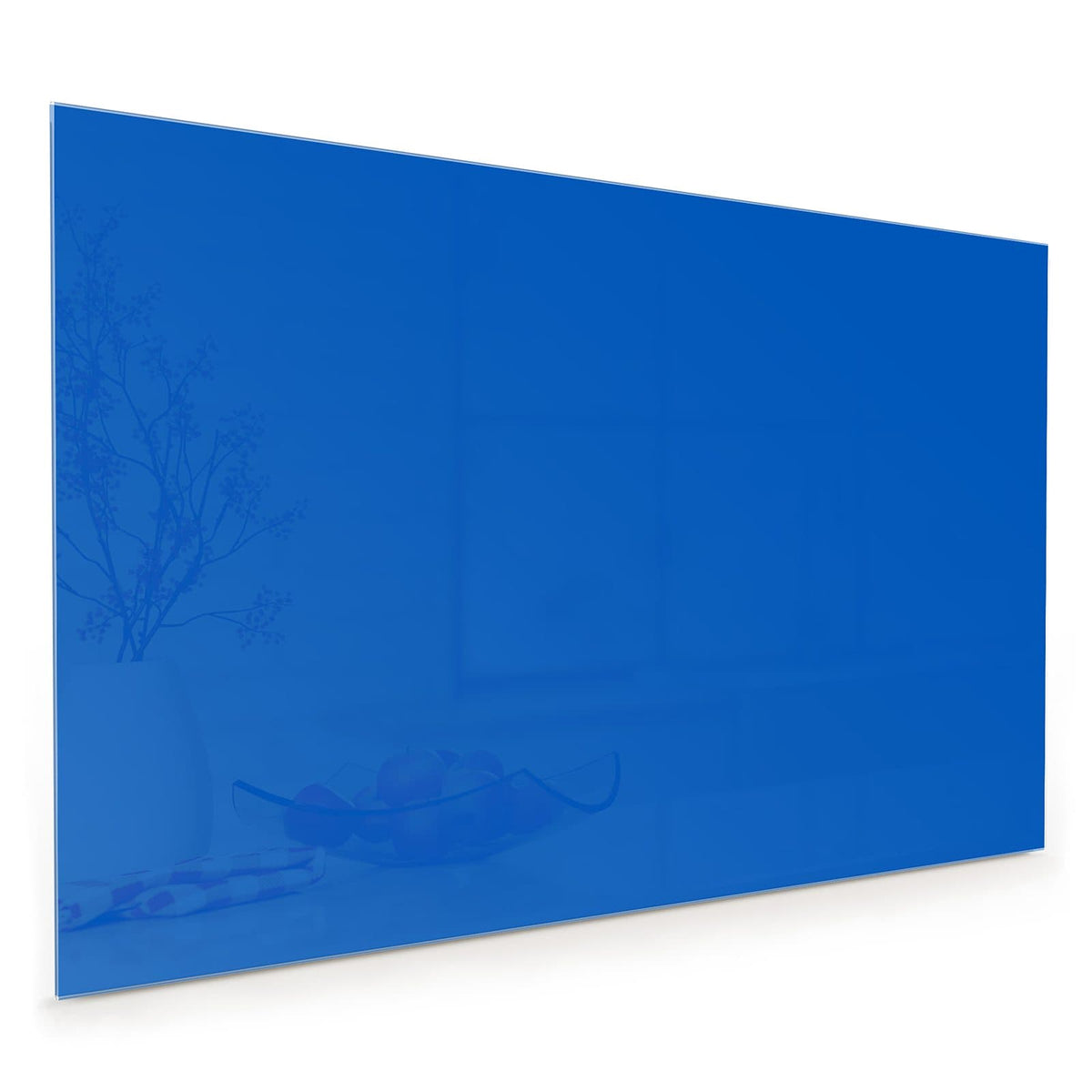 Küchenrückwand aus Glas im Hochformat mit Motiv Kobaltblau: Vollflächiges kräftiges Mittelblau