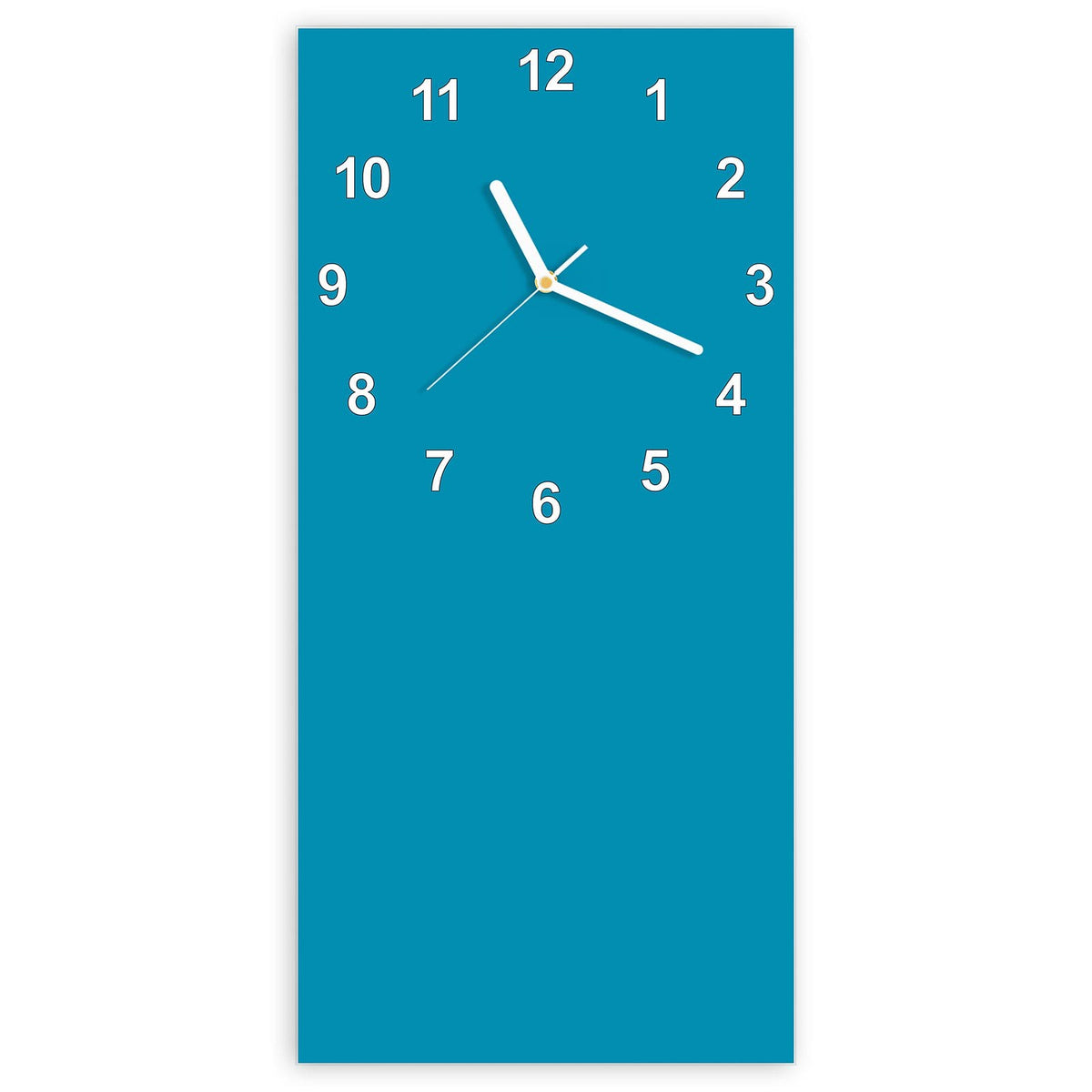 Wanduhr aus Glas, Ziffernblatt Modern mit Motiv Petrolblau: Vollfläche in dunklem Blaugrün mit klarem Blauanteil