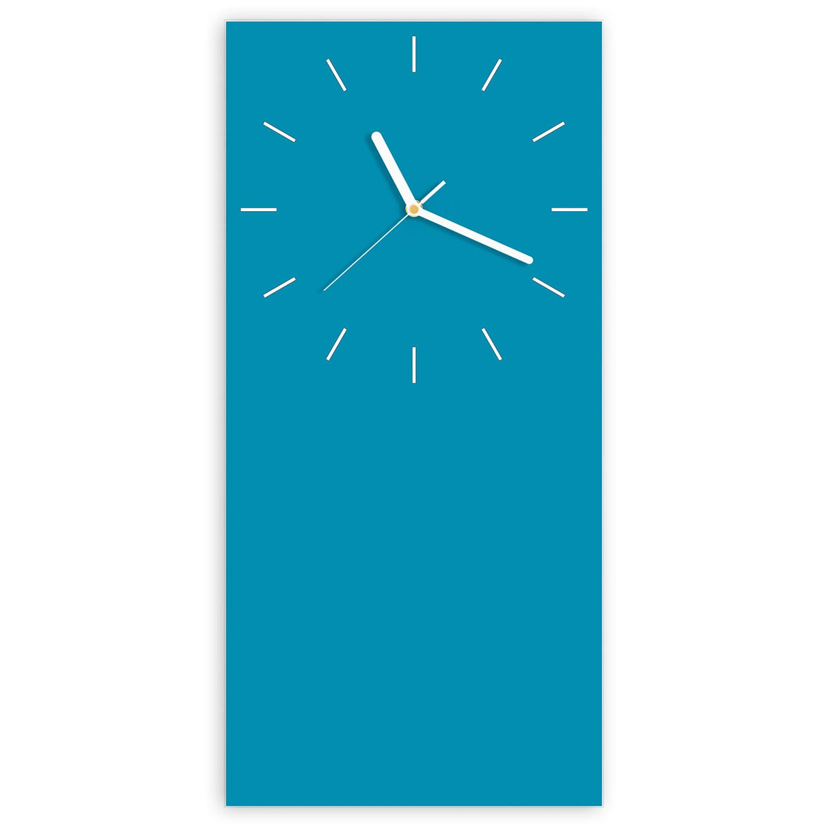 Wanduhr aus Glas, Ziffernblatt Linie mit Motiv Petrolblau: Vollfläche in dunklem Blaugrün mit klarem Blauanteil