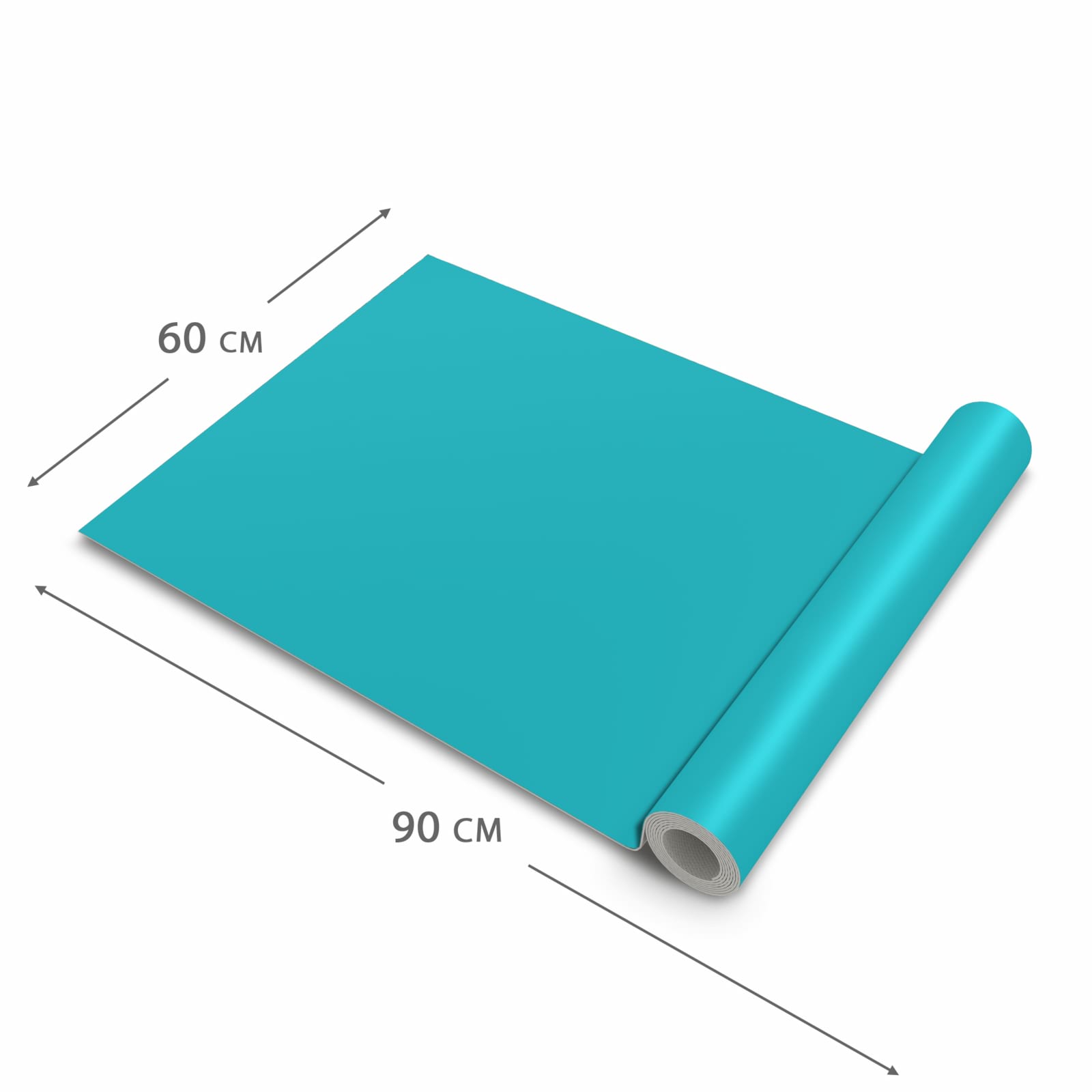 Bodenschonender waschbarer Teppich fürs Esszimmer mit Motiv Türkiser Hintergrund II in der Grösse 60x150 cm