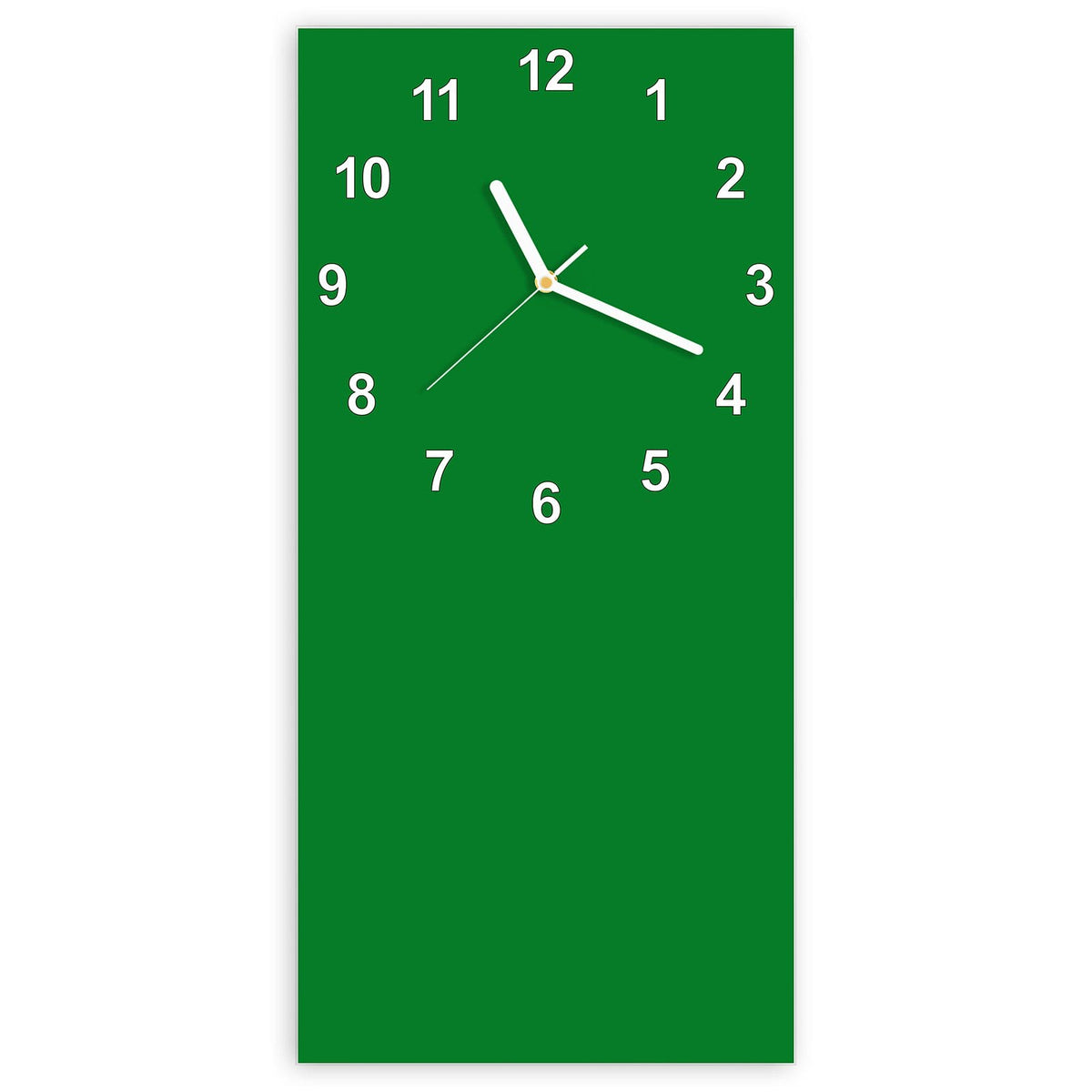Wanduhr aus Glas, Ziffernblatt Modern mit Motiv Smaragdgrün: Vollflächiges sattes Grün mit Blaustich