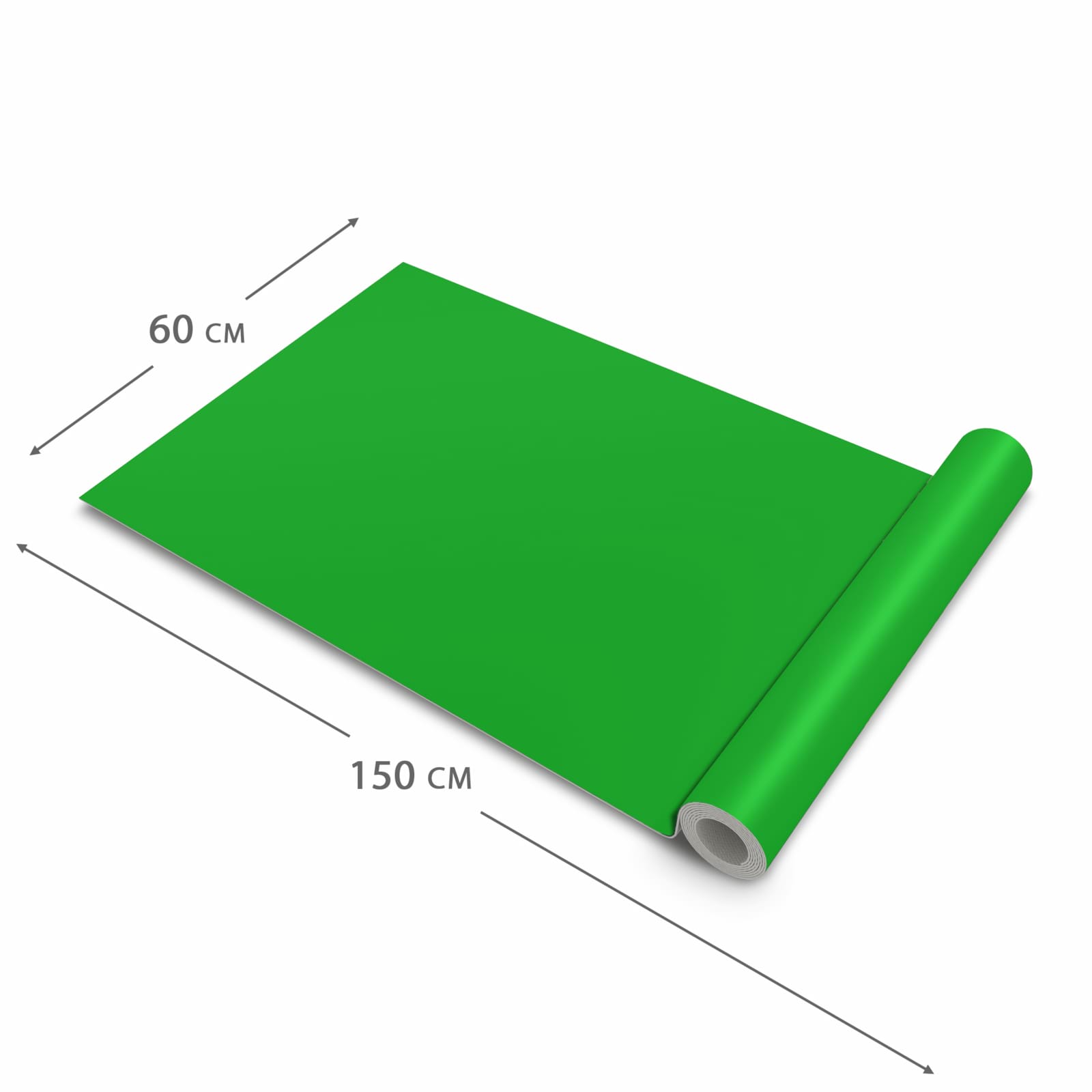 Hygienischer Küchenläufer grün mit grasgrünem Hintergrund, Dimension - 60x150 cm