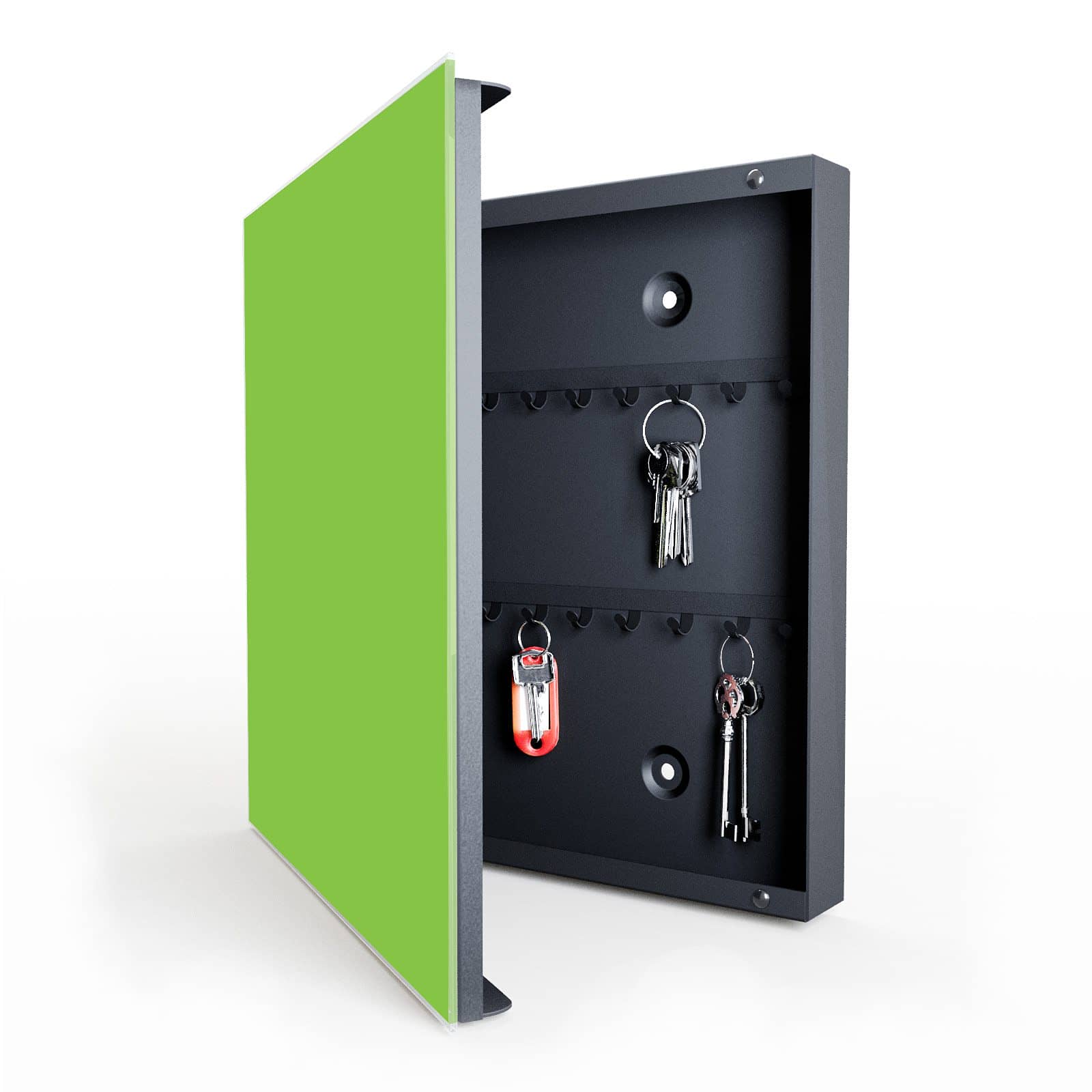 Universeller Schlüssel tresor mit Motiv Hellgrüner Hintergrund in geöffneter Innenansicht