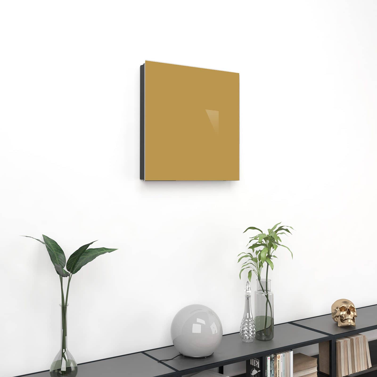 Bruchsicherer schlüsselschrank groß mit Motiv Khakibrauner Hintergrund an Wand im Wohnzimmer