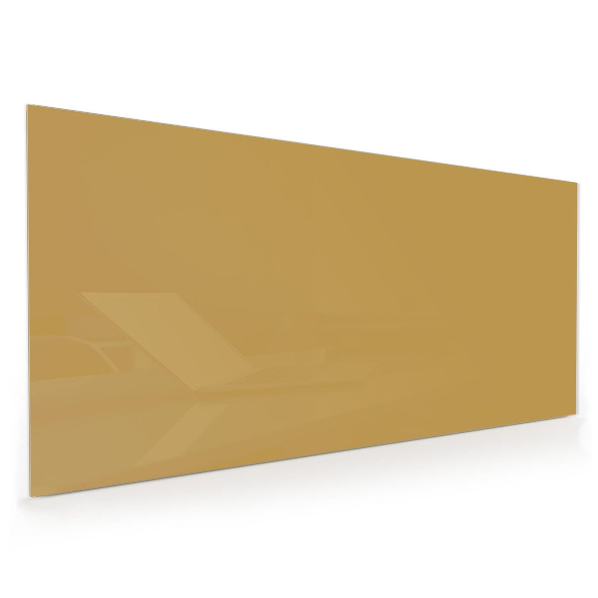 Küchenrückwand aus Glas im Hochformat mit Motiv Khakibrauner Hintergrund: Einfarbige Fläche in goldbraunem Khaki