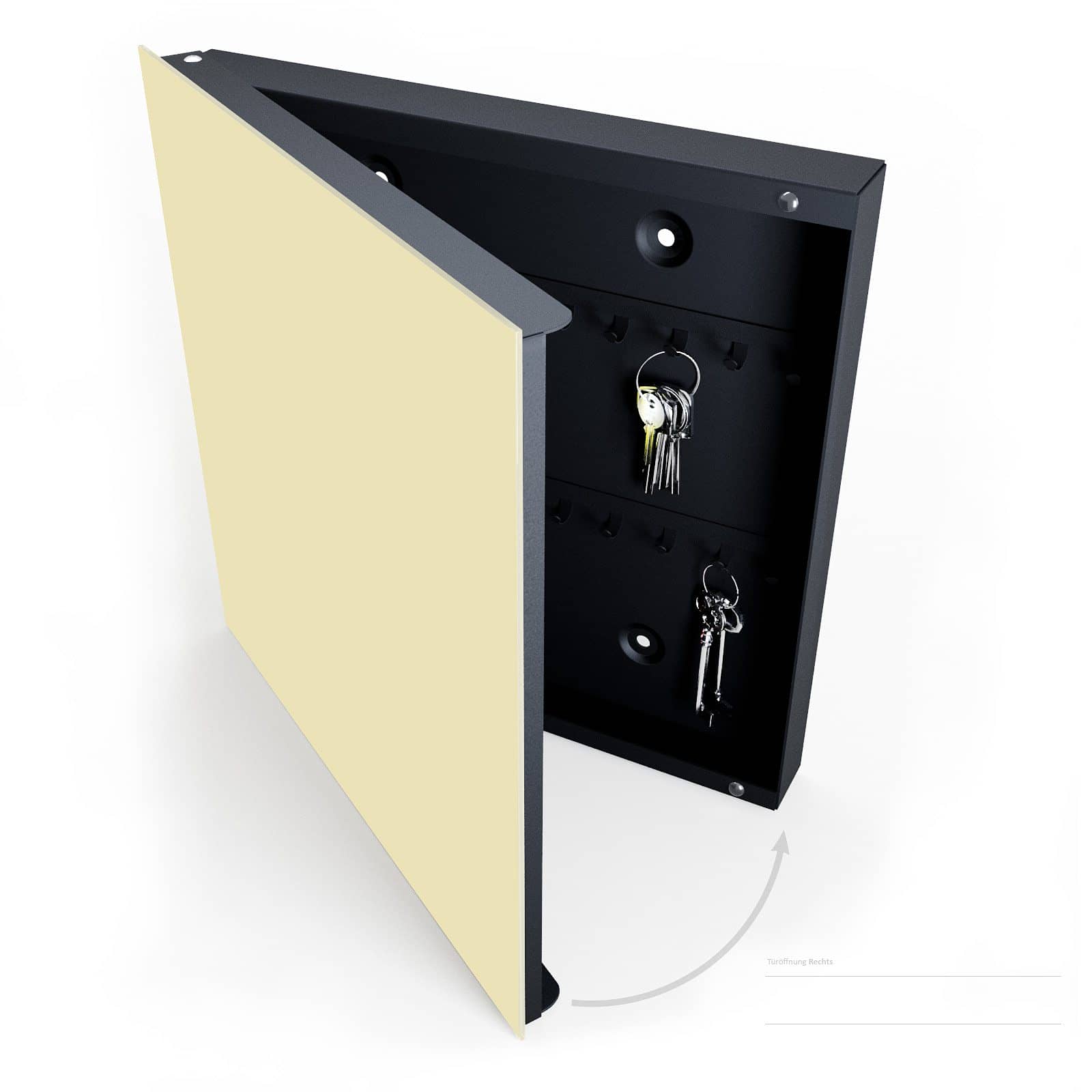 Komfortable Schlüsselablage mit Motiv Beiger Hintergrund halboffen mit Schlüsseln