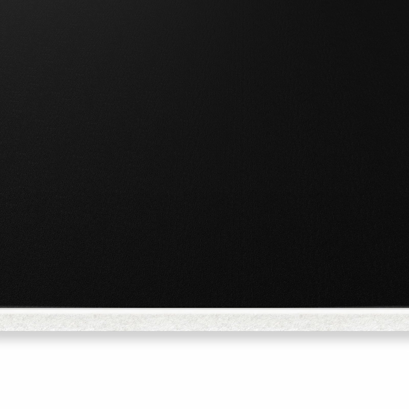 Komfortabler Küchenteppich mit schwarzem Hintergrund-Motiv, seitliche Ansicht