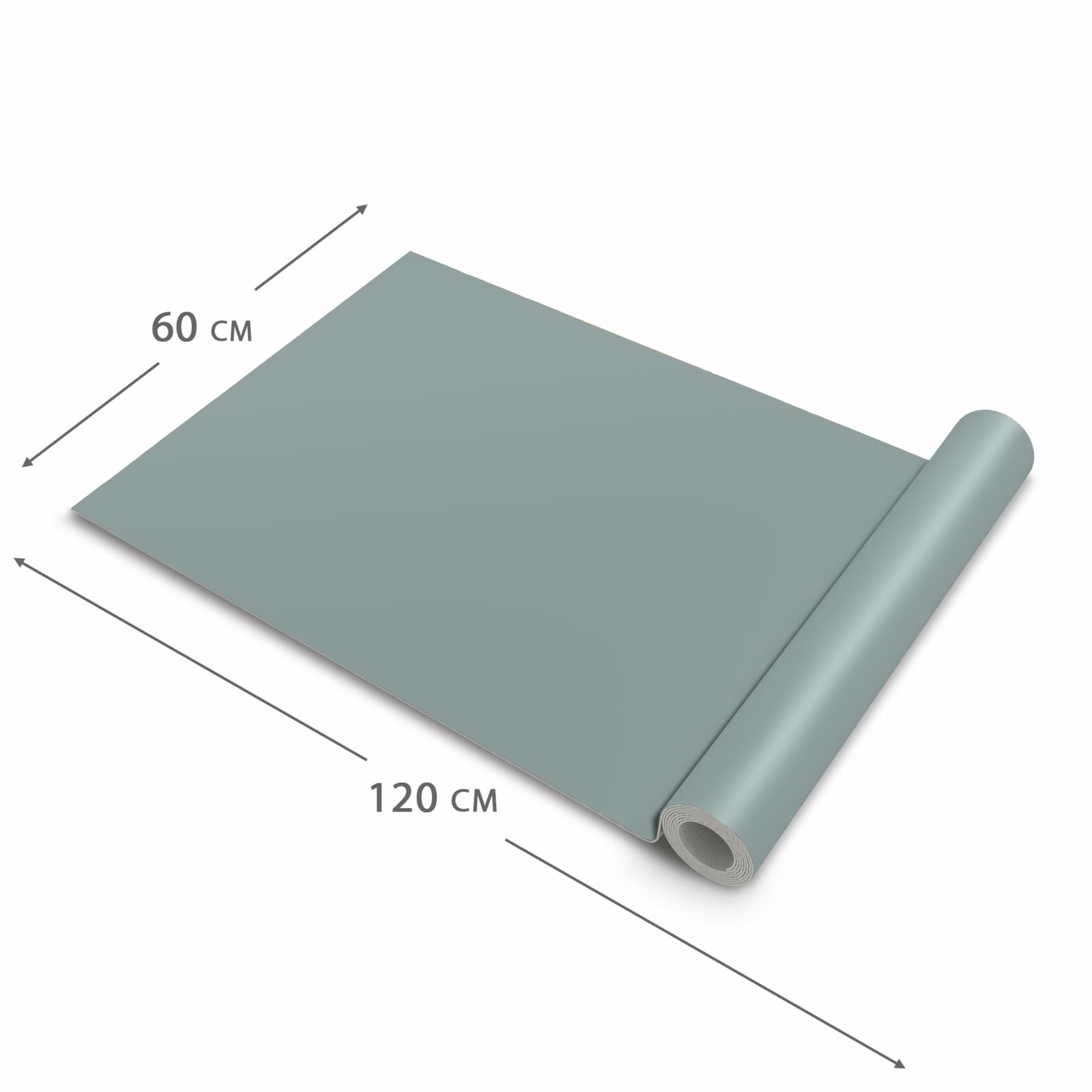 Flacher rutschfester Küchenläufer mit grauem Hintergrund-Motiv, Dimension - 60x120 cm