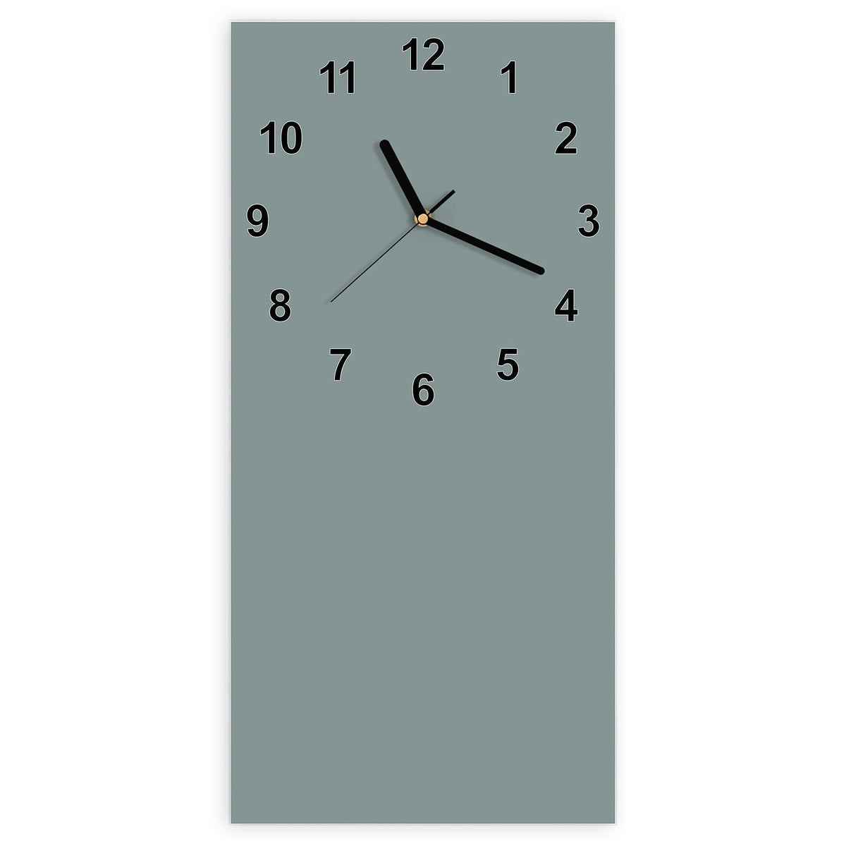 Wanduhr aus Glas, Ziffernblatt Modern mit Motiv Steingrau: Vollflächiges mittleres Grau mit leichtem Grünstich