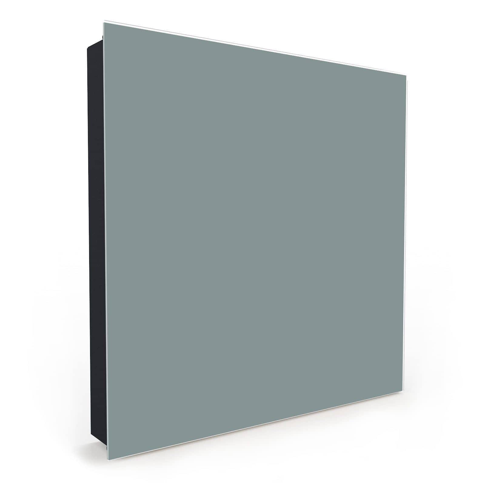 Leichte Schlüsselbox mit Motiv Grauer Hintergrund I in Seitenansicht mit Glasfront #türöffnung_Rechts