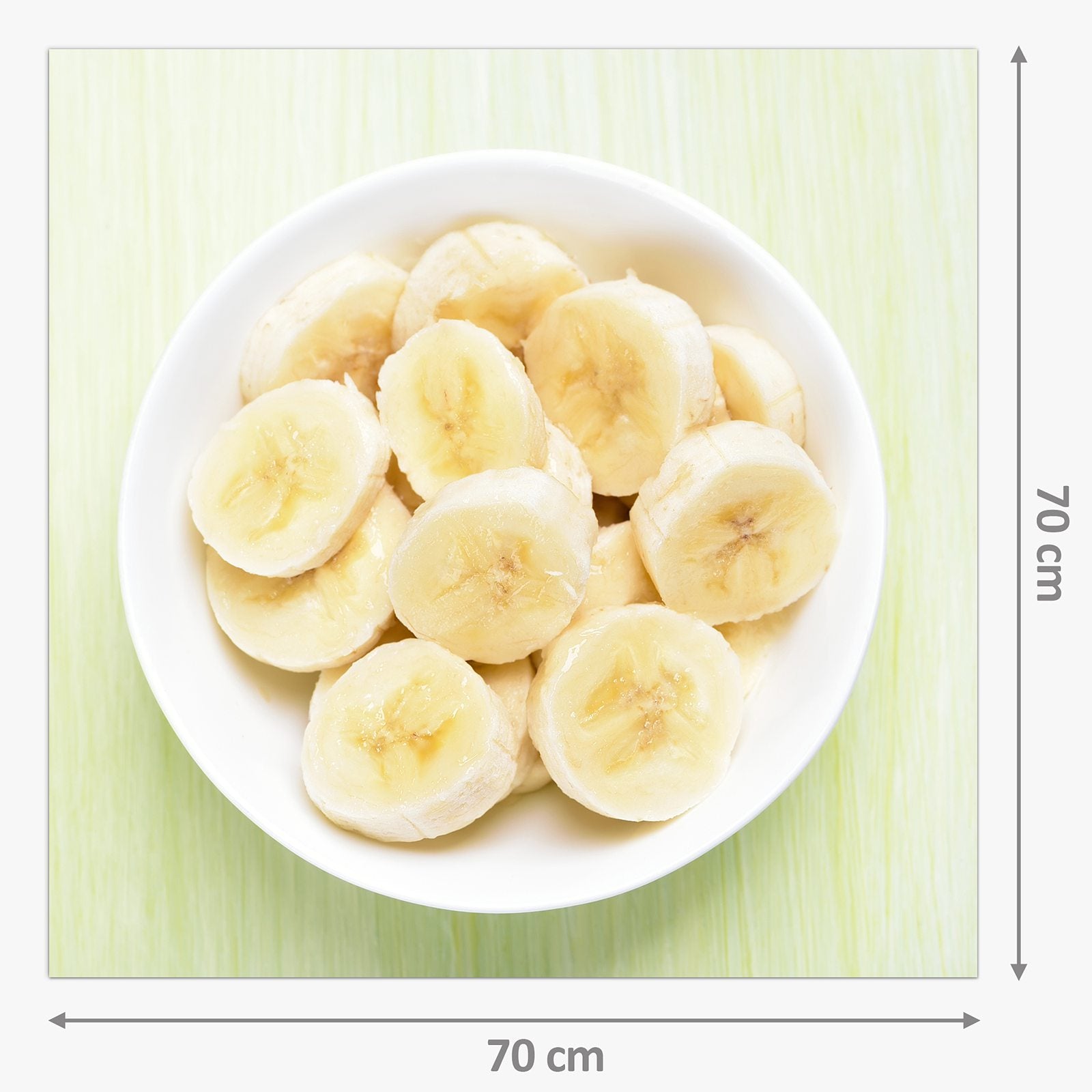 Moderne Küchenrückwand aus Glas Bananen auf Teller