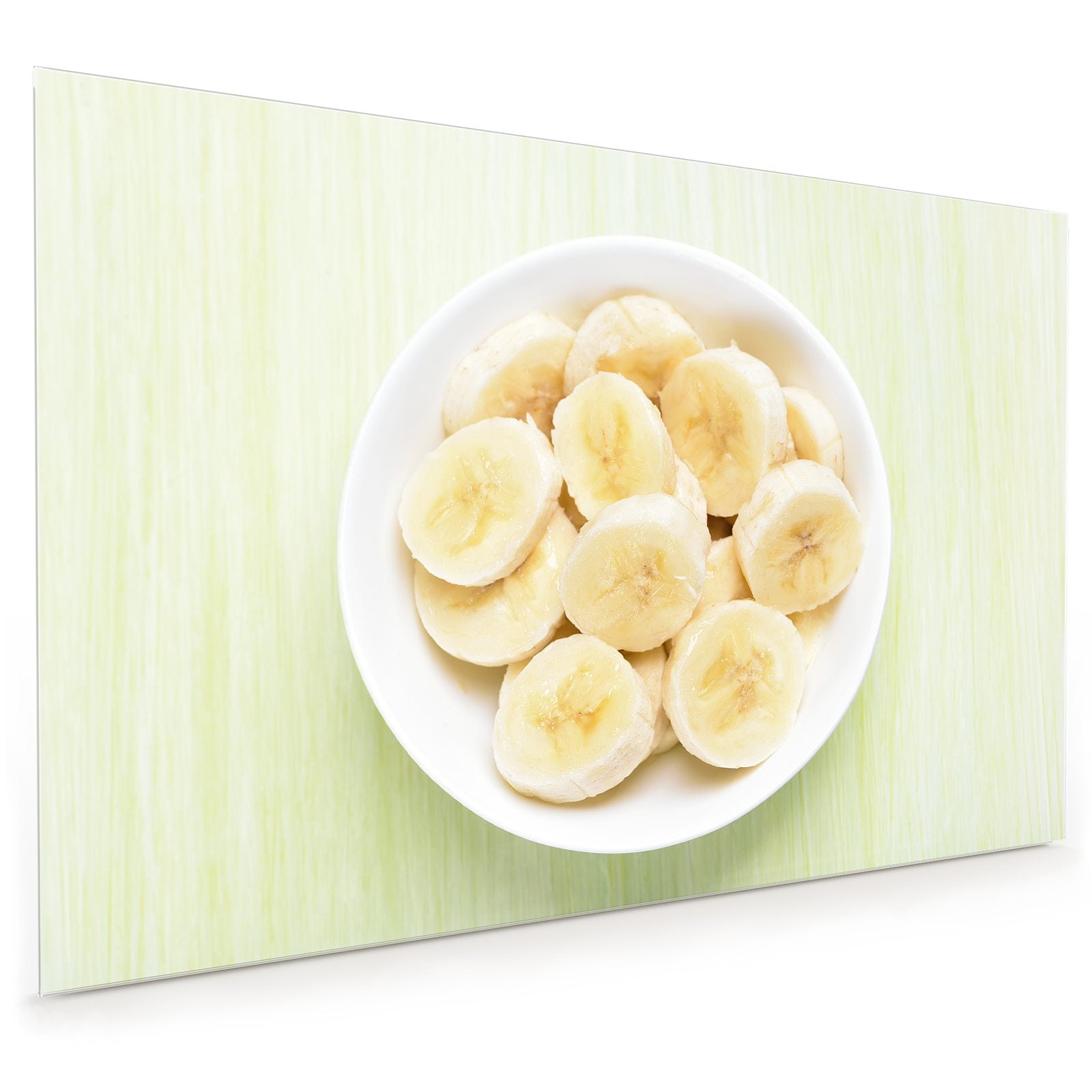 Moderne Küchenrückwand aus Glas Bananen auf Teller