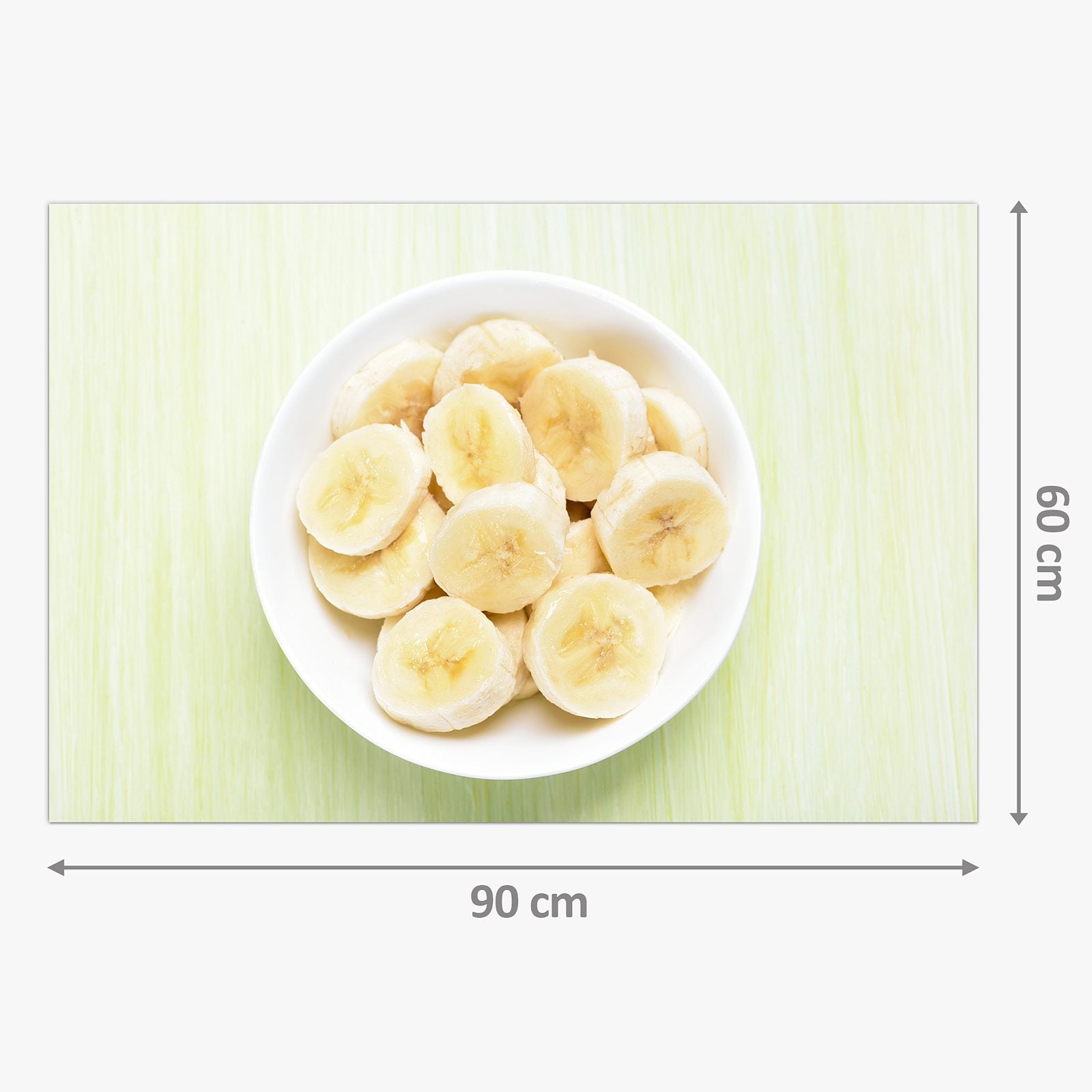 Moderne Küchenrückwand aus Glas Bananen auf Teller