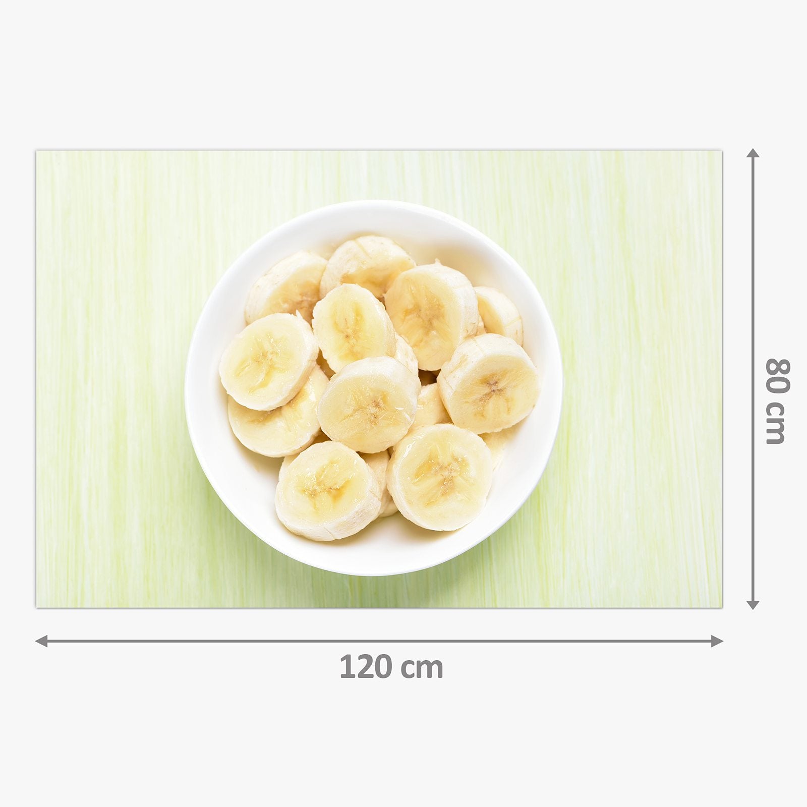 Moderne Küchenrückwand aus Glas Bananen auf Teller