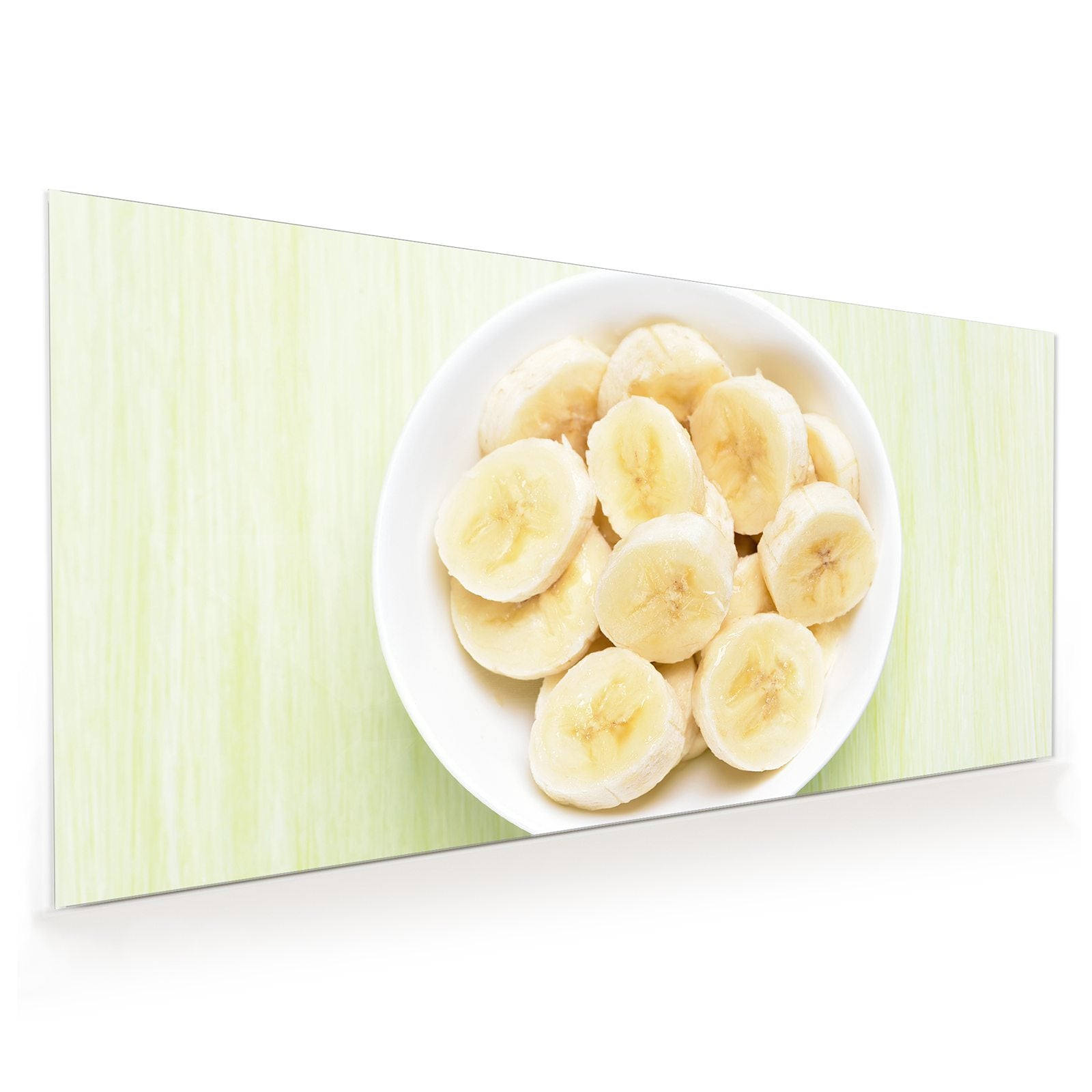 Moderne Küchenrückwand aus Glas Bananen auf Teller