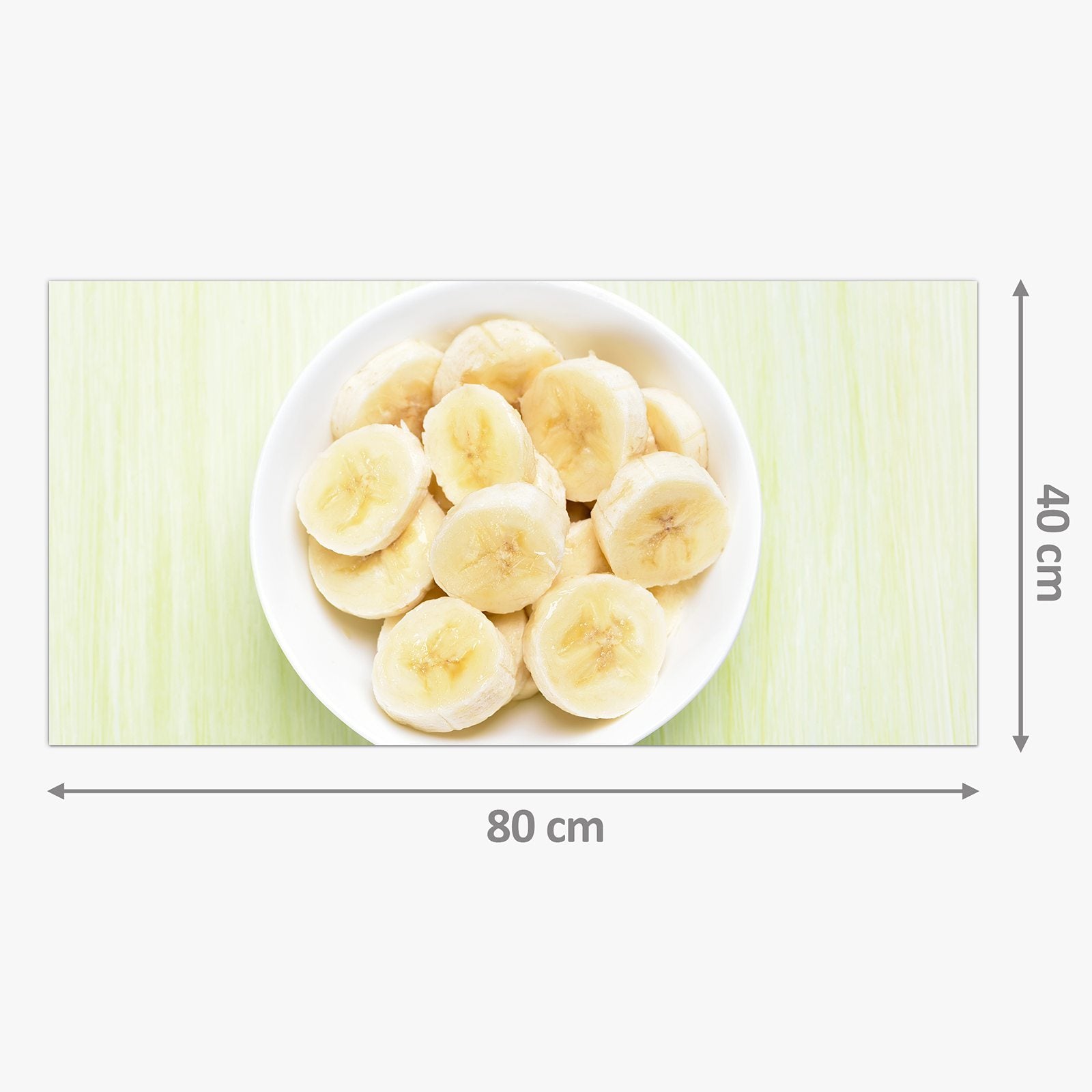 Moderne Küchenrückwand aus Glas Bananen auf Teller