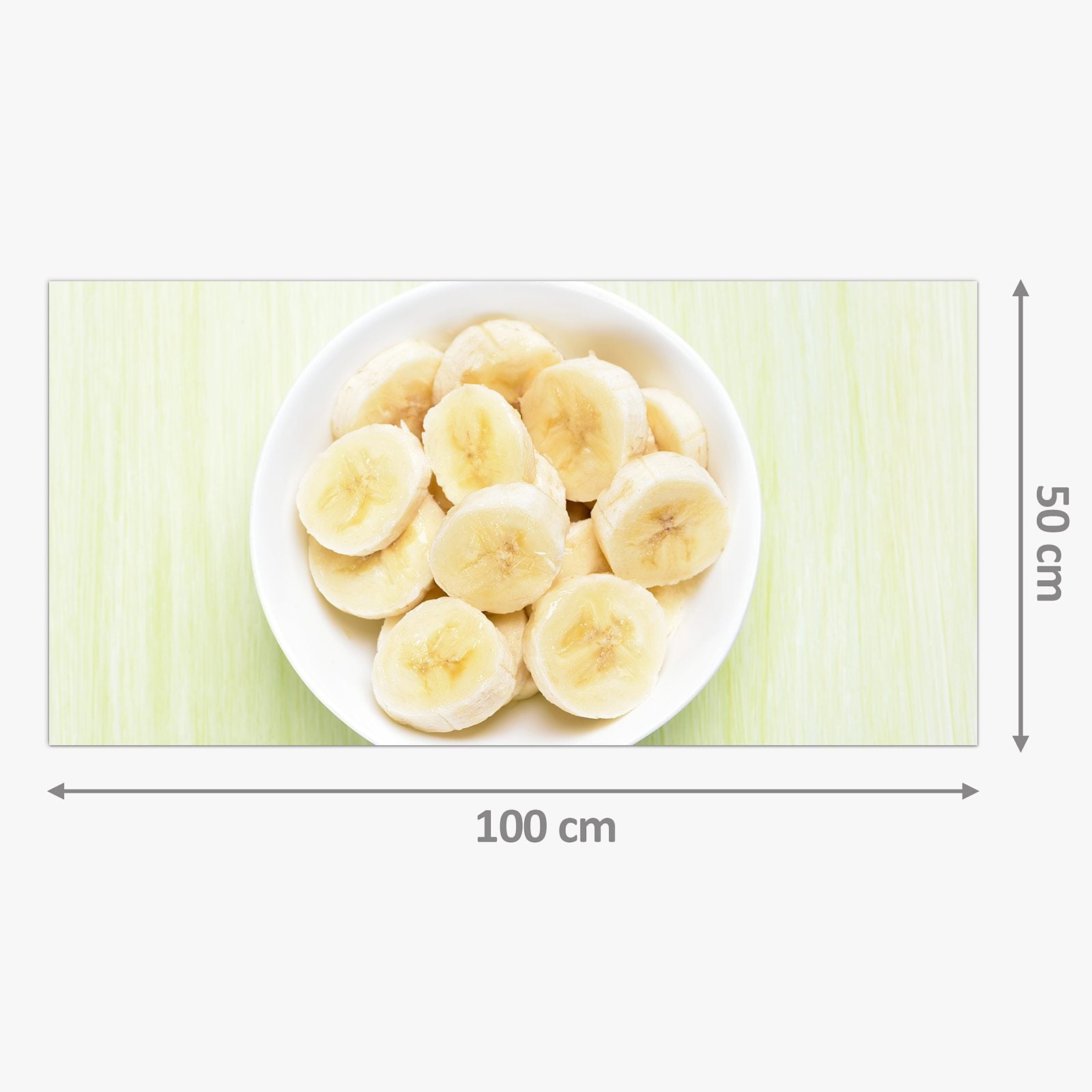 Moderne Küchenrückwand aus Glas Bananen auf Teller