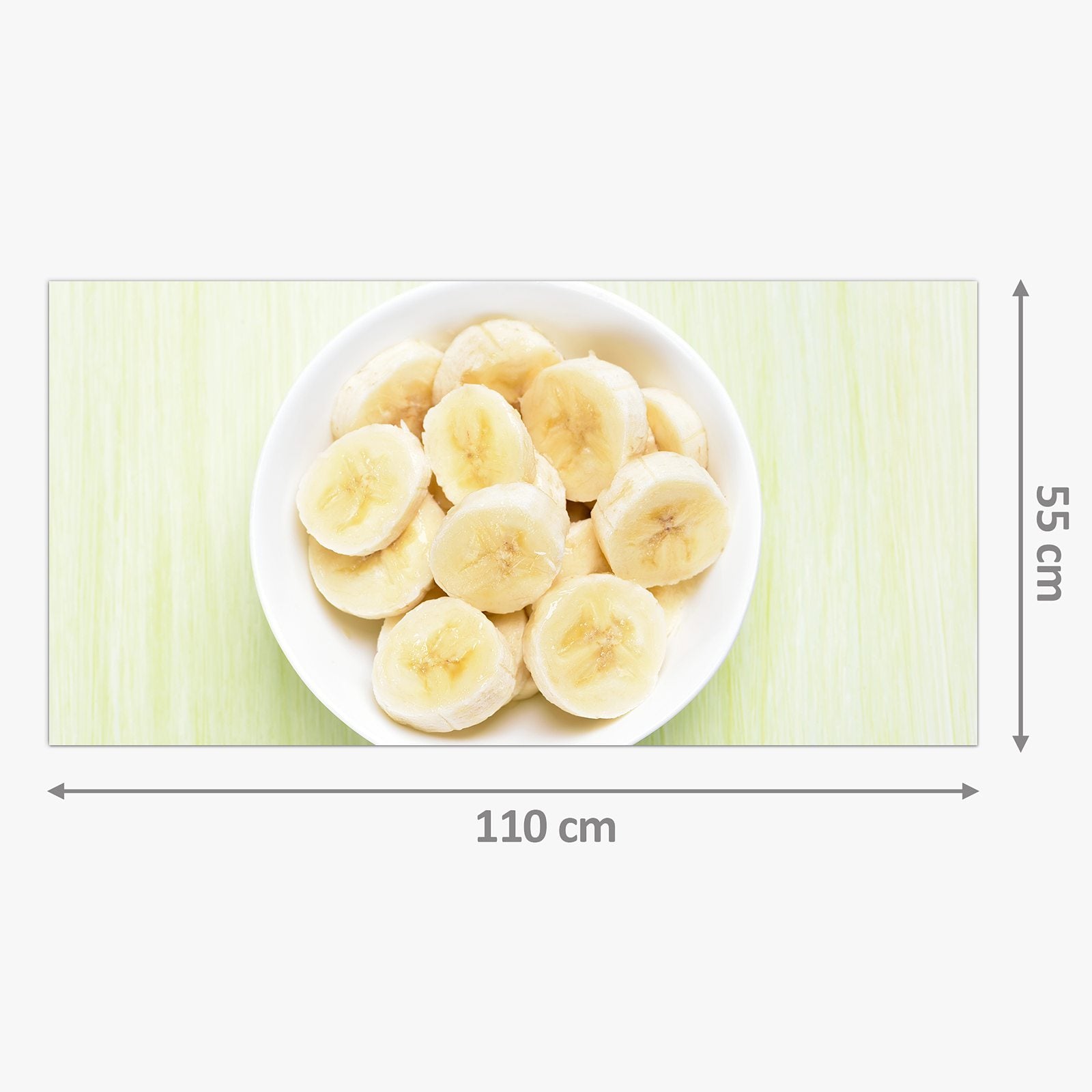 Moderne Küchenrückwand aus Glas Bananen auf Teller