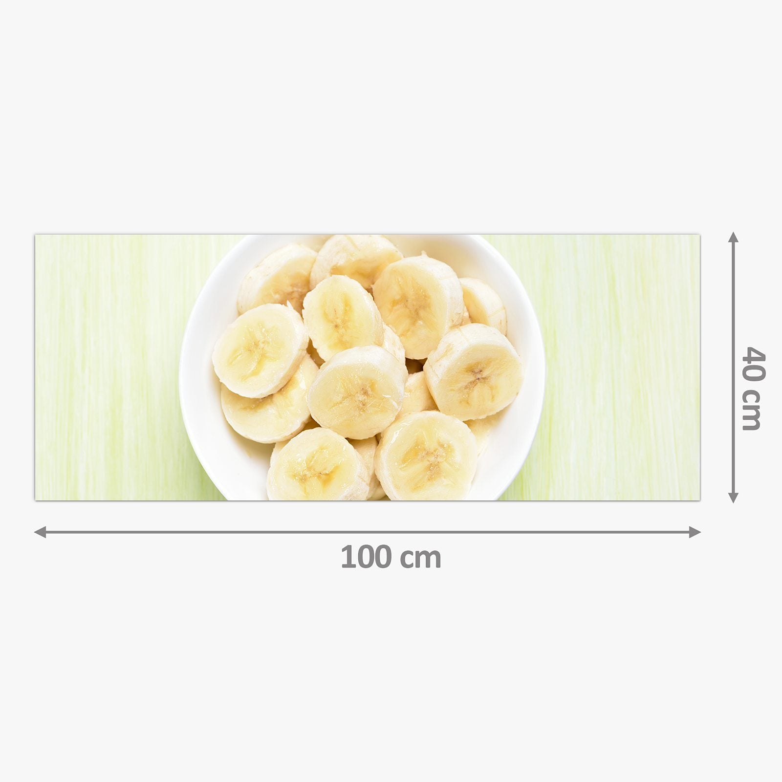 Moderne Küchenrückwand aus Glas Bananen auf Teller