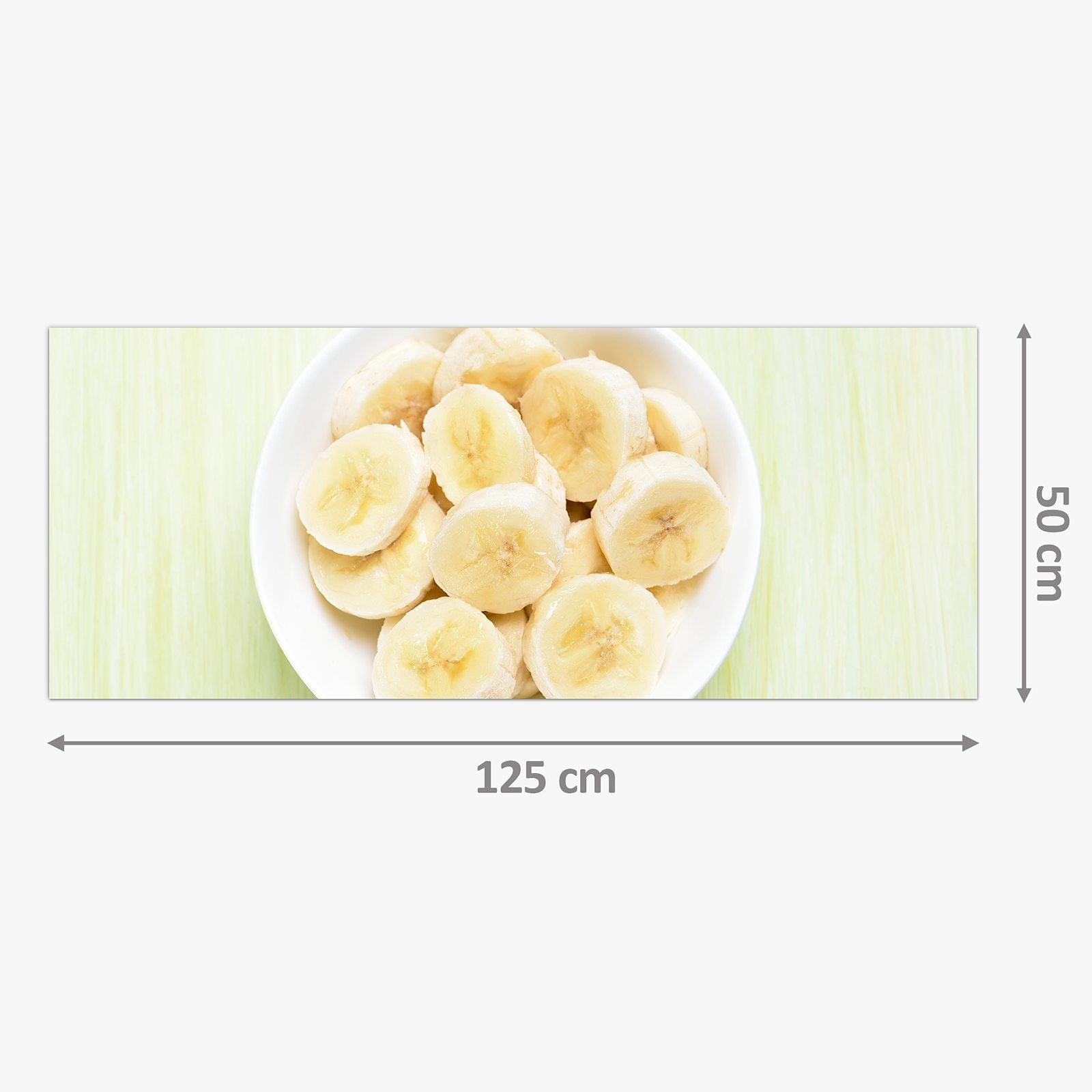 Moderne Küchenrückwand aus Glas Bananen auf Teller