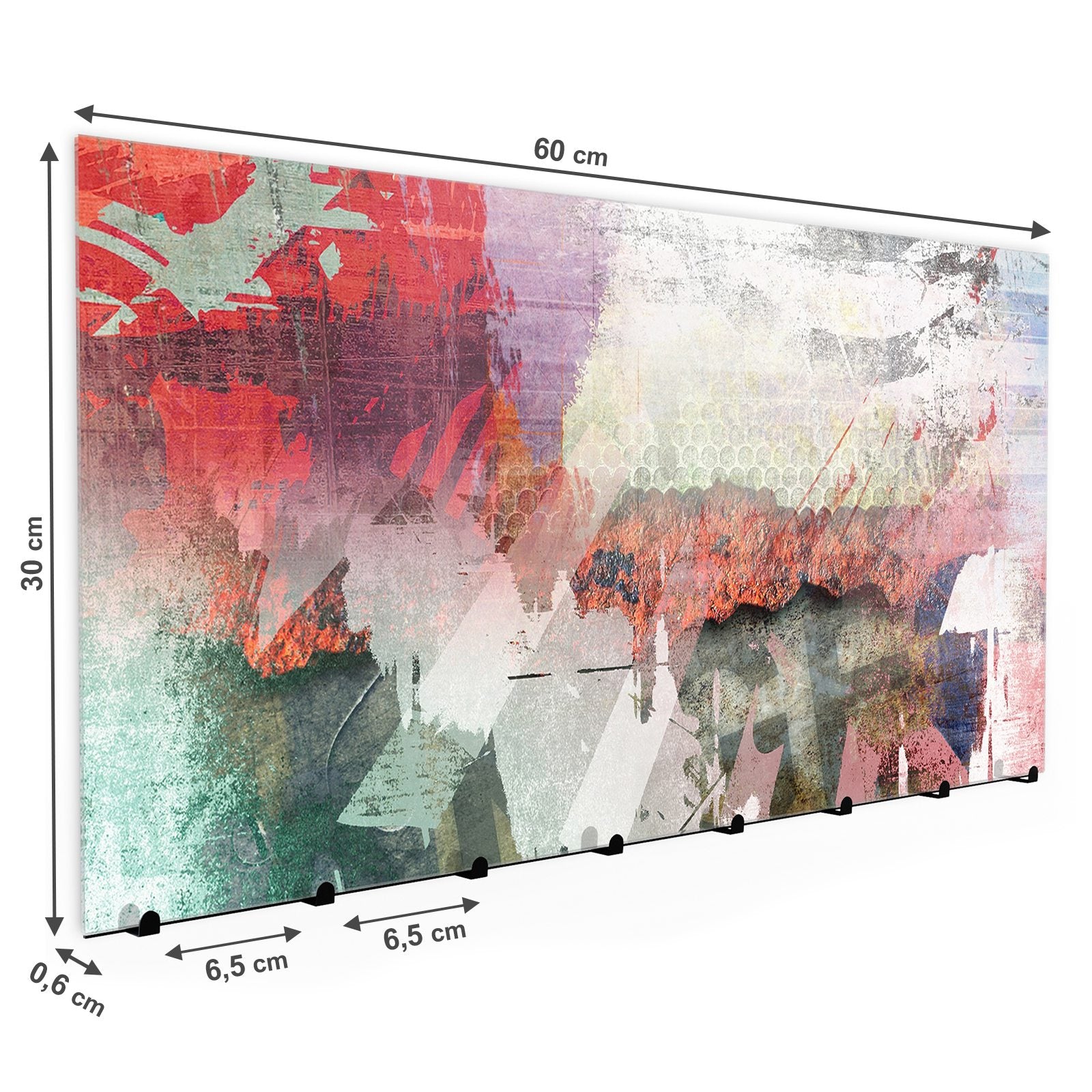 Wandgarderobe mit Magnetwand & Memoboard aus Glas Abstrakte Farben und Muster