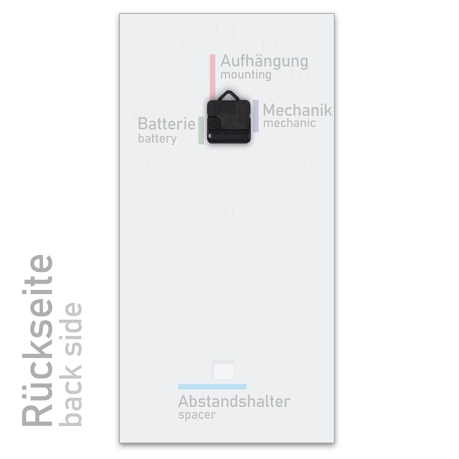 Wanduhr Hochformat - Organischer Hintergrund