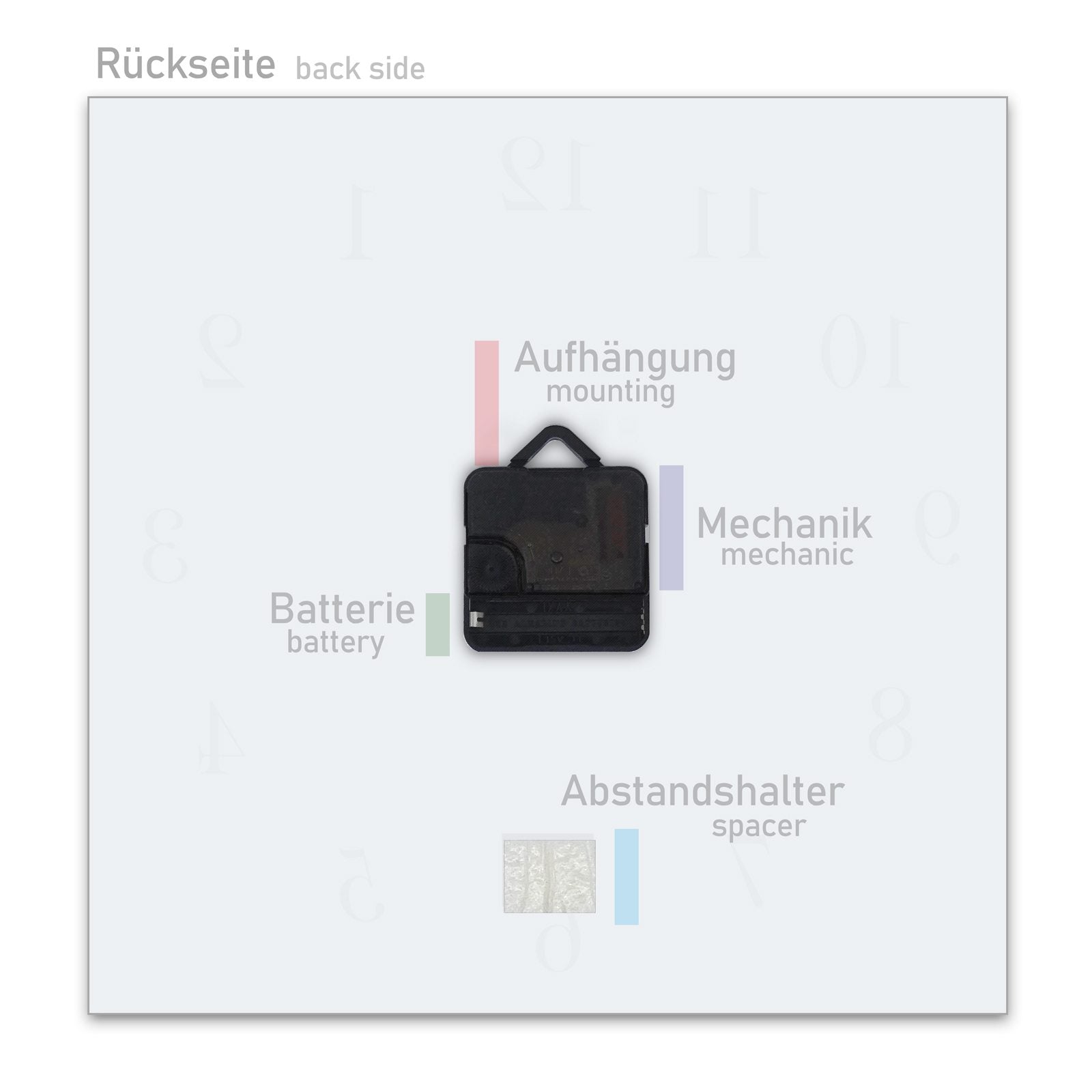 Wanduhr aus Glas Paisley Muster