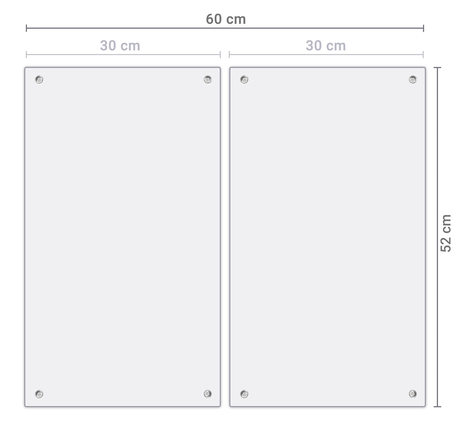 2-teilige Herd Schutzplatte mit Winterfluss-Motiv, je 52x30 cm