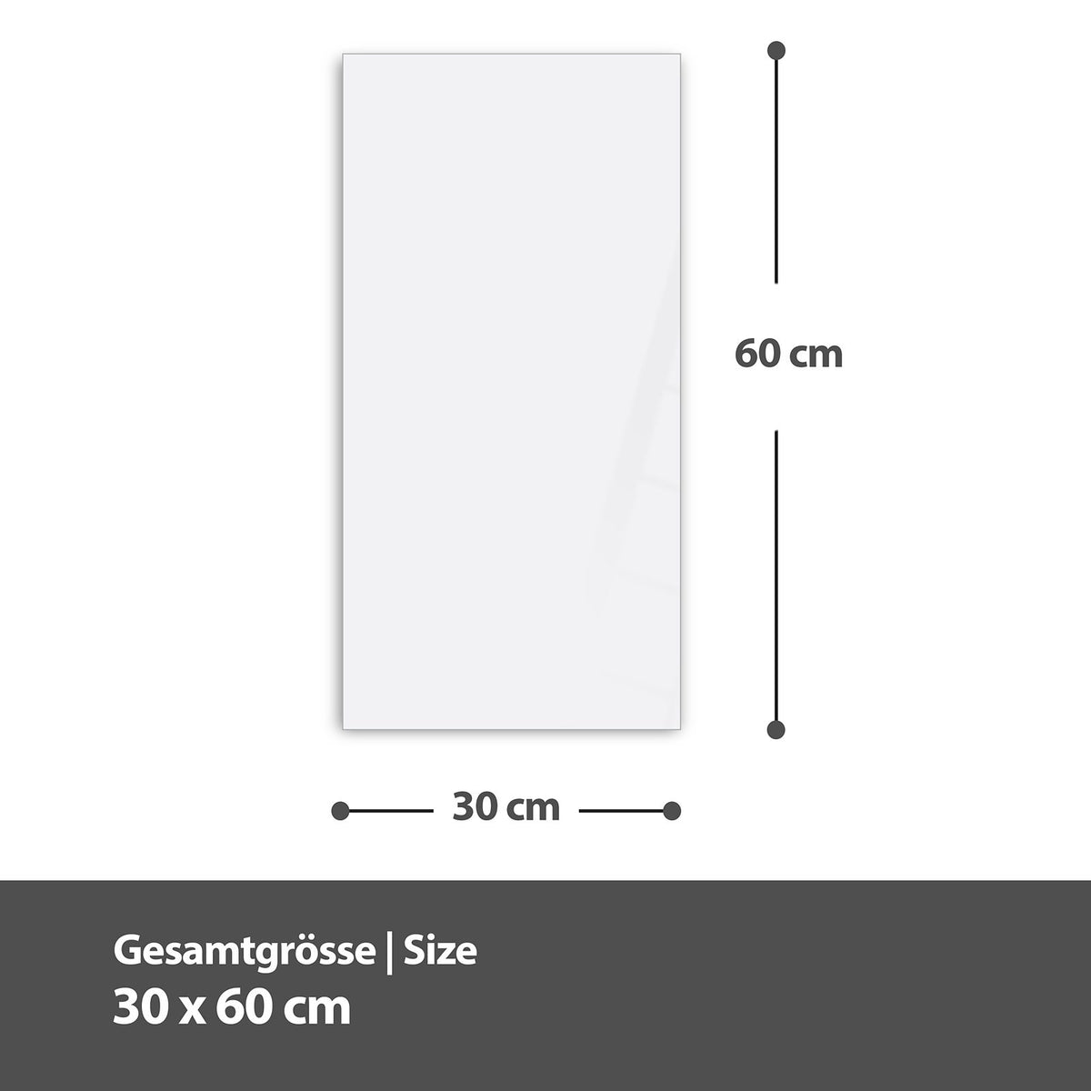 Maßzeichnung 30 × 60 cm