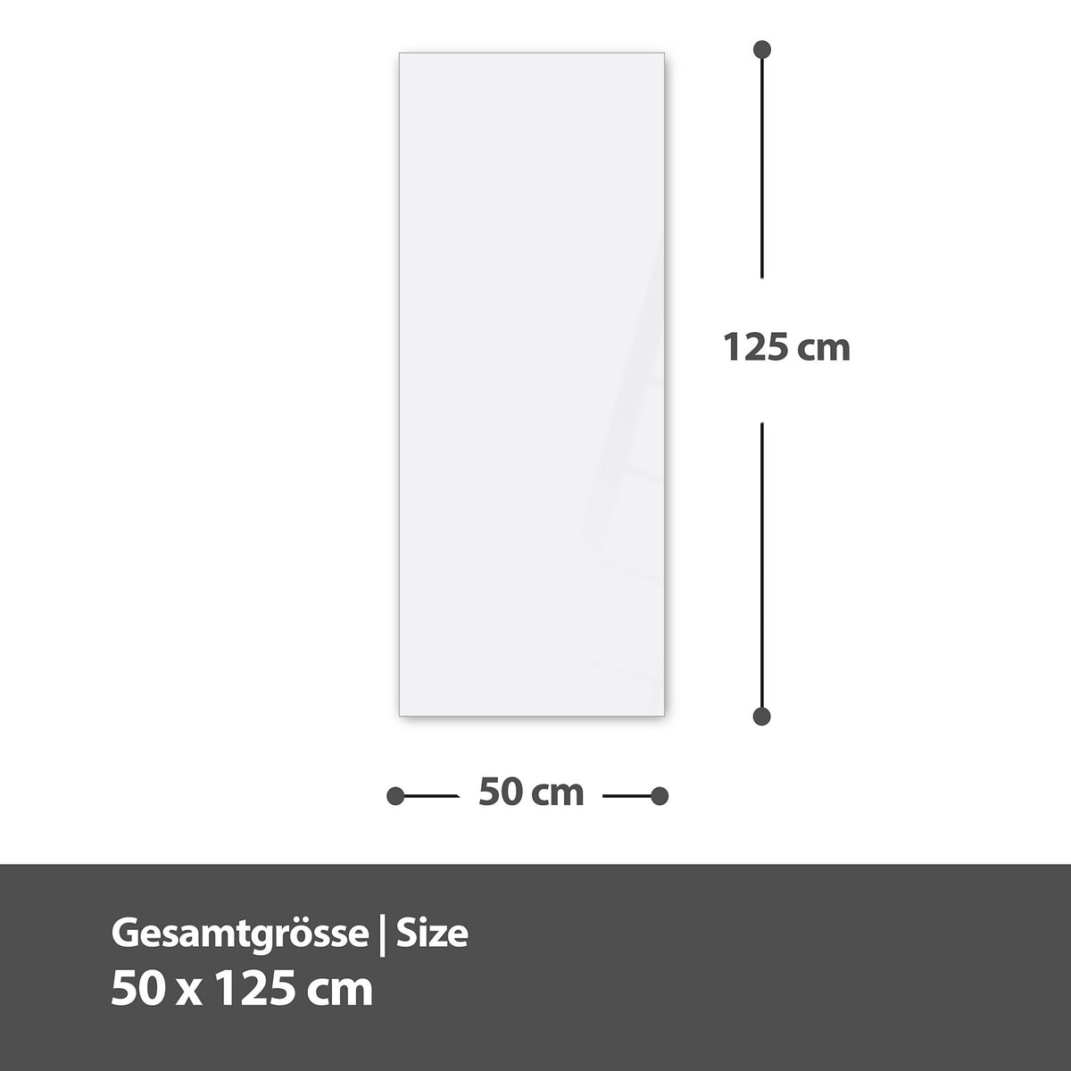 Maßzeichnung 50 × 125 cm