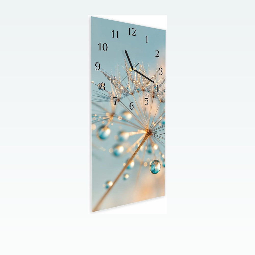Wanduhr im Hochformat 30 x 60 cm aus Glas
