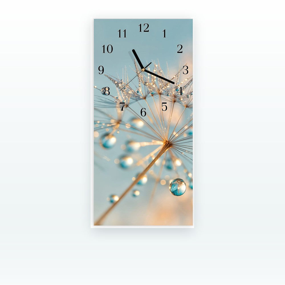 Wanduhr im Hochformat 30 x 60 cm aus Glas