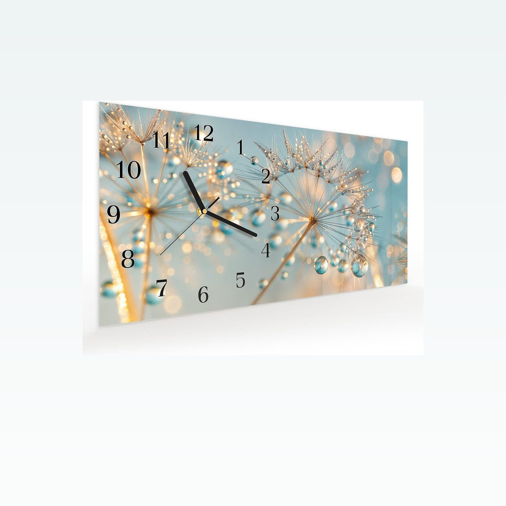 Wanduhr im Querformat 60 x 30 cm aus Glas