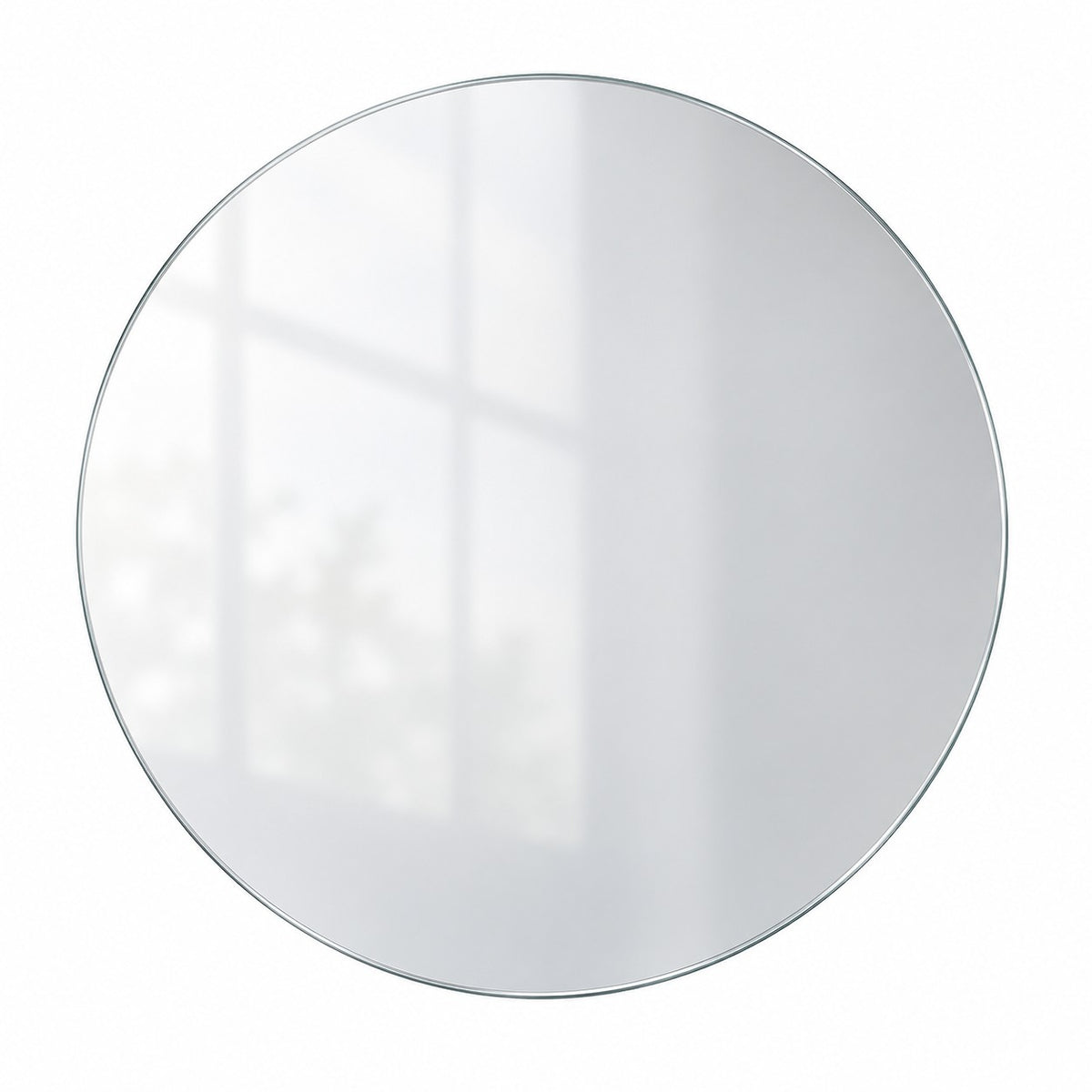 Runder Wandspiegel Luna 60 × 60 cm, rahmenlos – freigestellt vor weißem Hintergrund