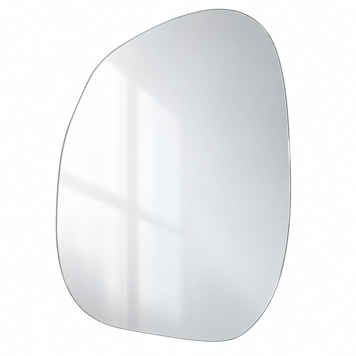 Welliger Wandspiegel Vela 47 × 68 cm in Wellenform, rahmenlos – freigestellt vor weißem Hintergrund #grösse_47 x 68 cm