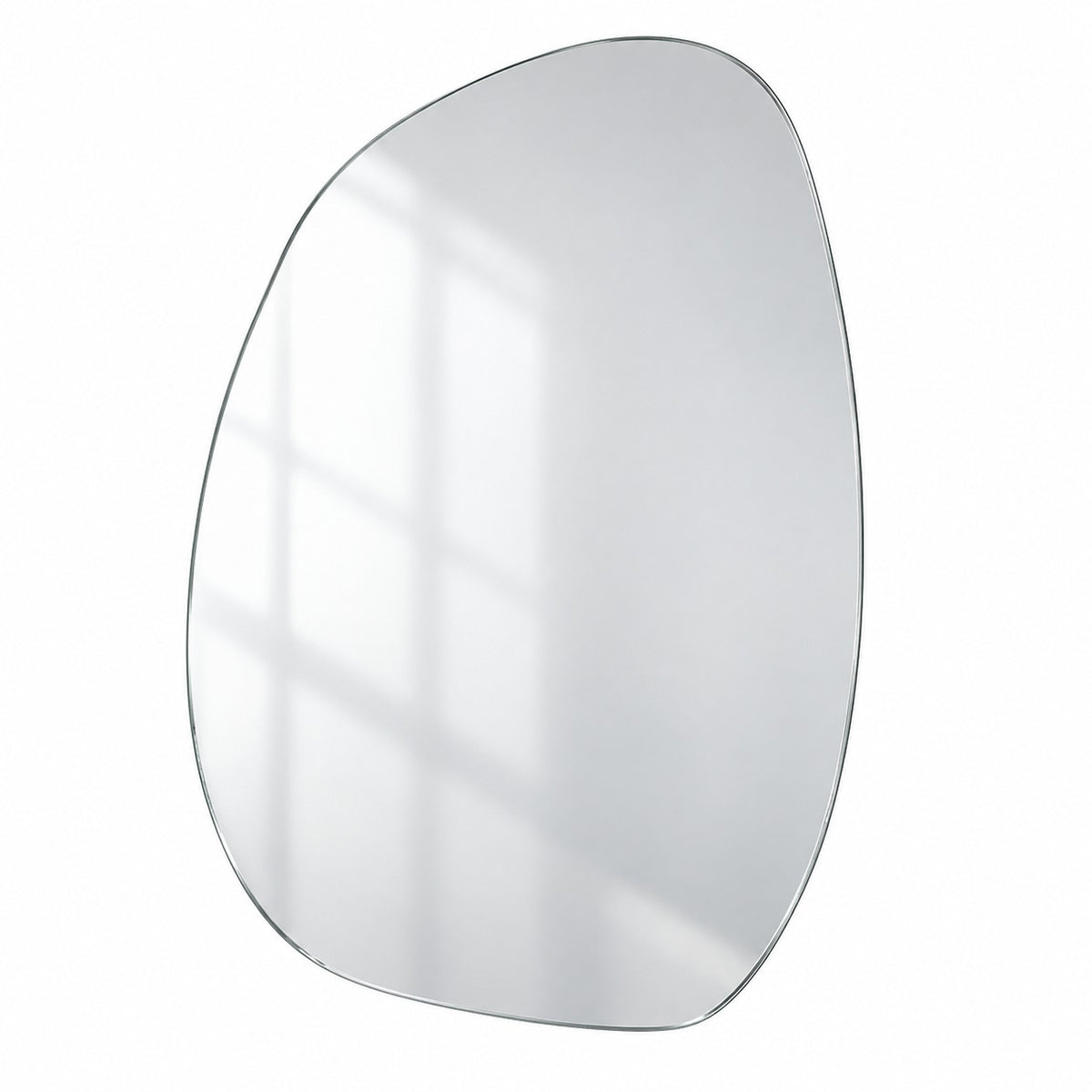 Welliger Wandspiegel Woge 38 × 55 cm in Wellenform, rahmenlos – freigestellt vor weißem Hintergrund #grösse_38 x 55 cm