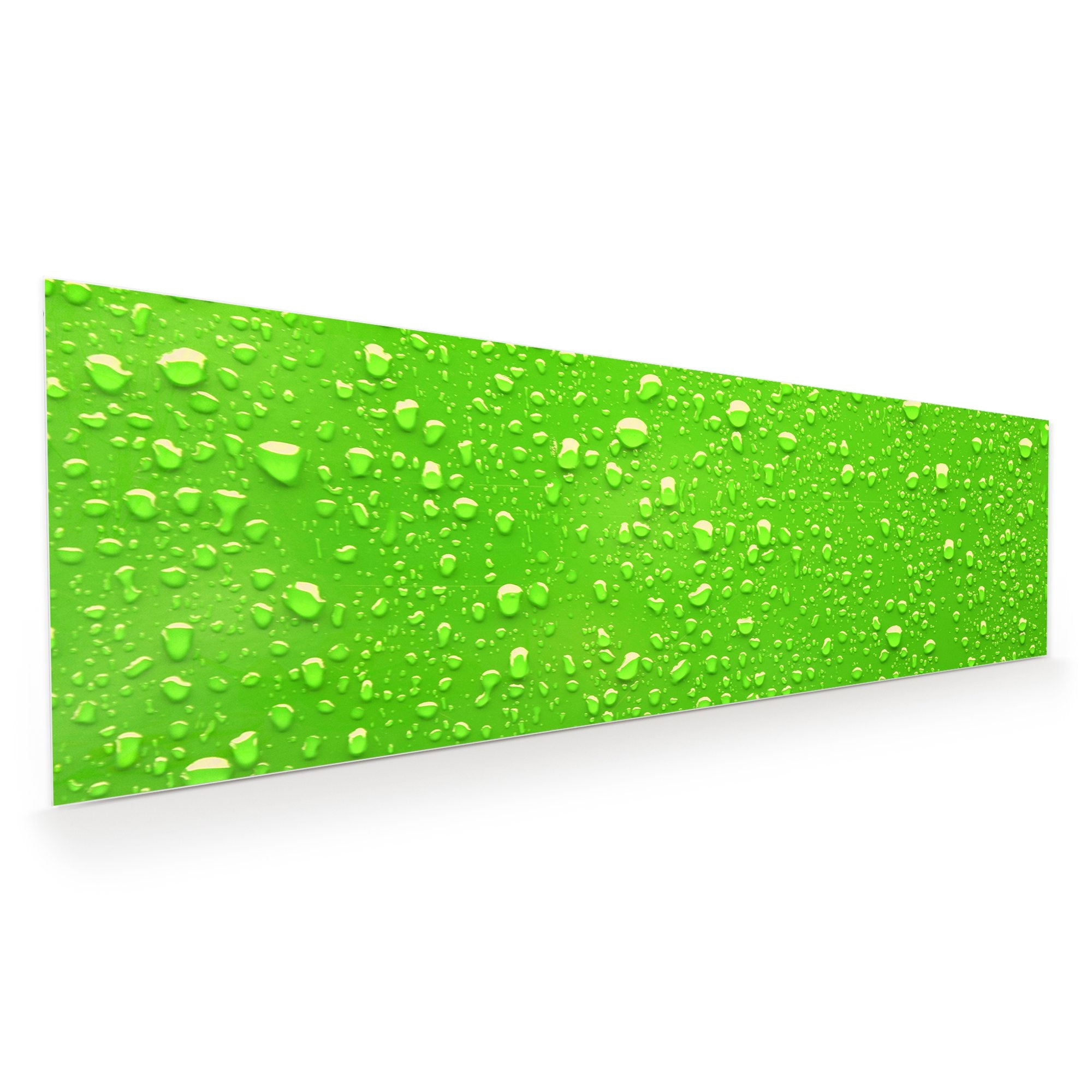 Wandbild - Regentropfen auf grün