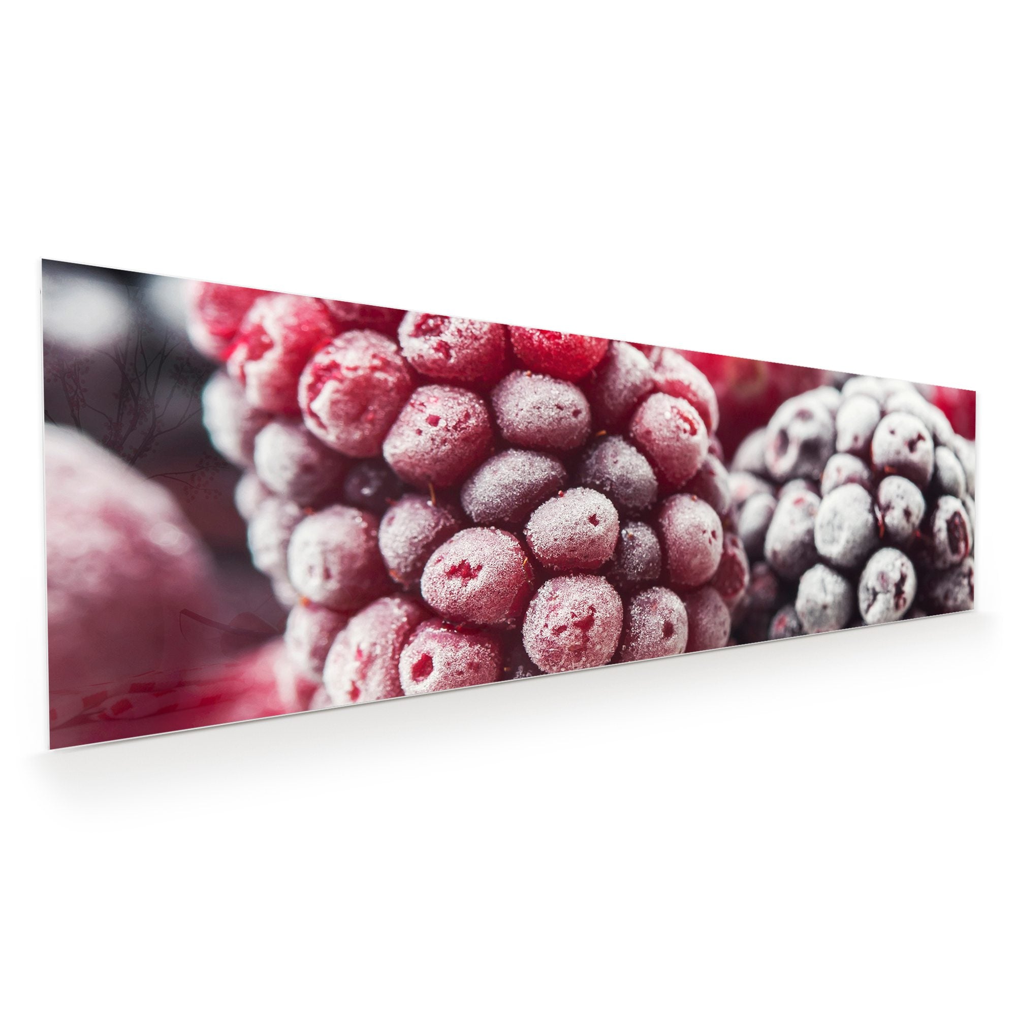 Wandbild Glasbild Gefrorene Beeren von Nahem