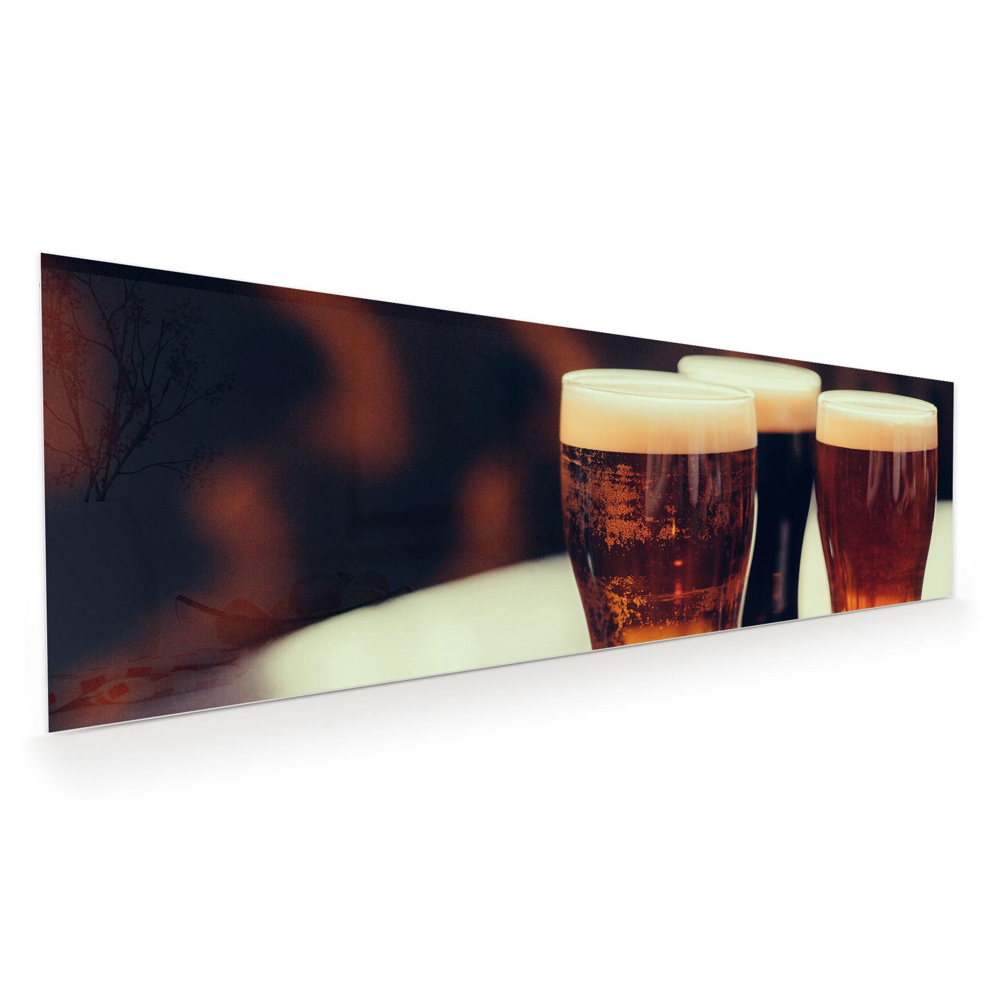 Wandbild Glasbild Helles und Dunkles Bier