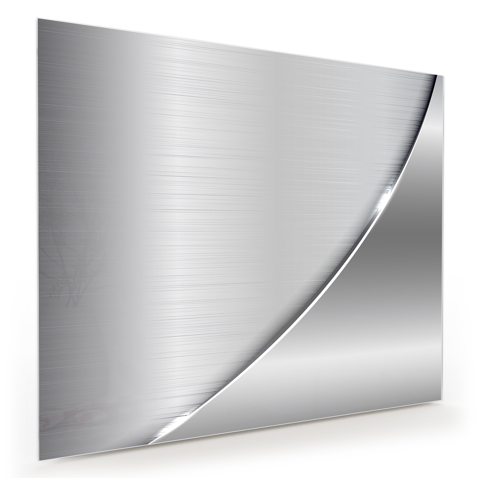 Wandbild Glasbild Metallische Form