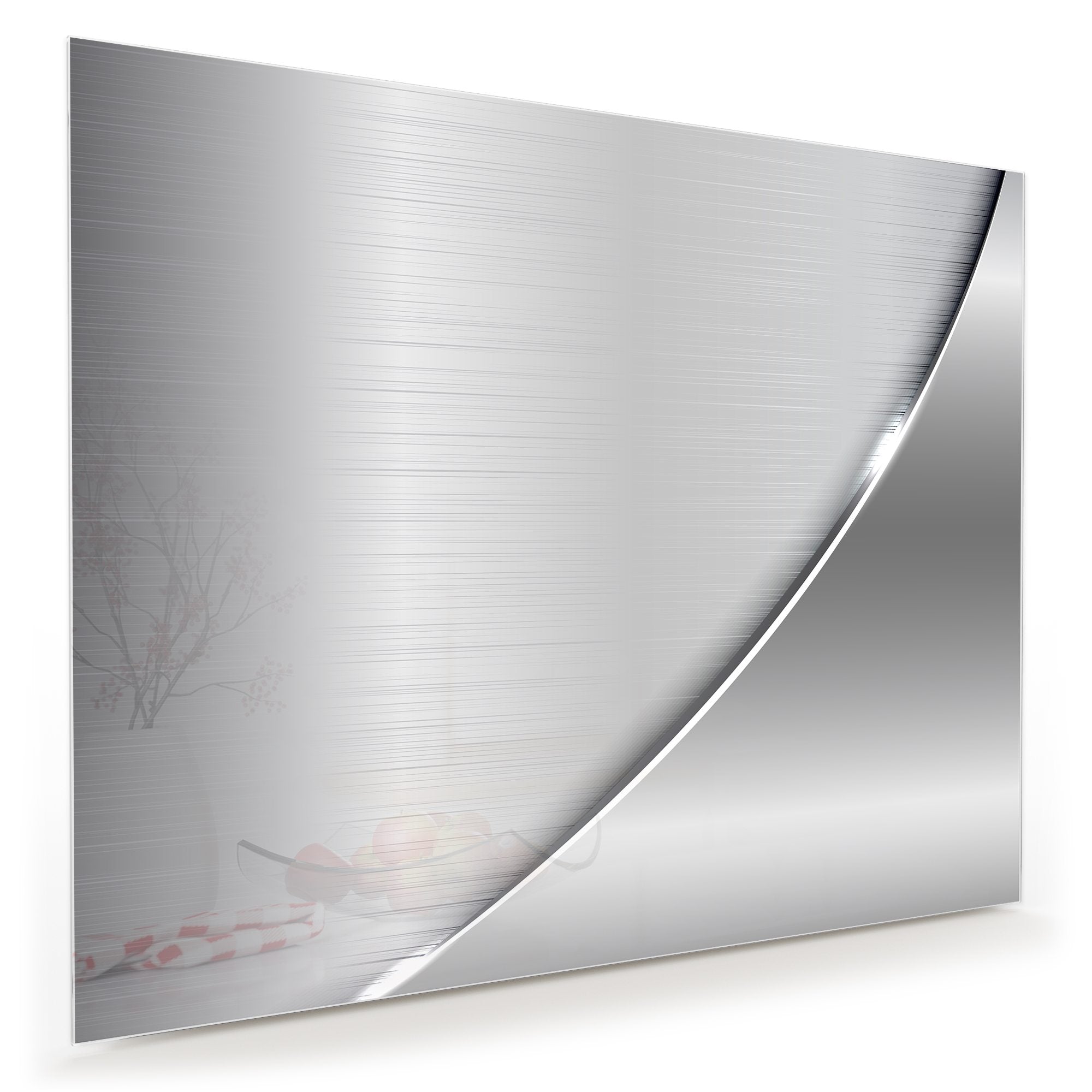 Wandbild Glasbild Metallische Form