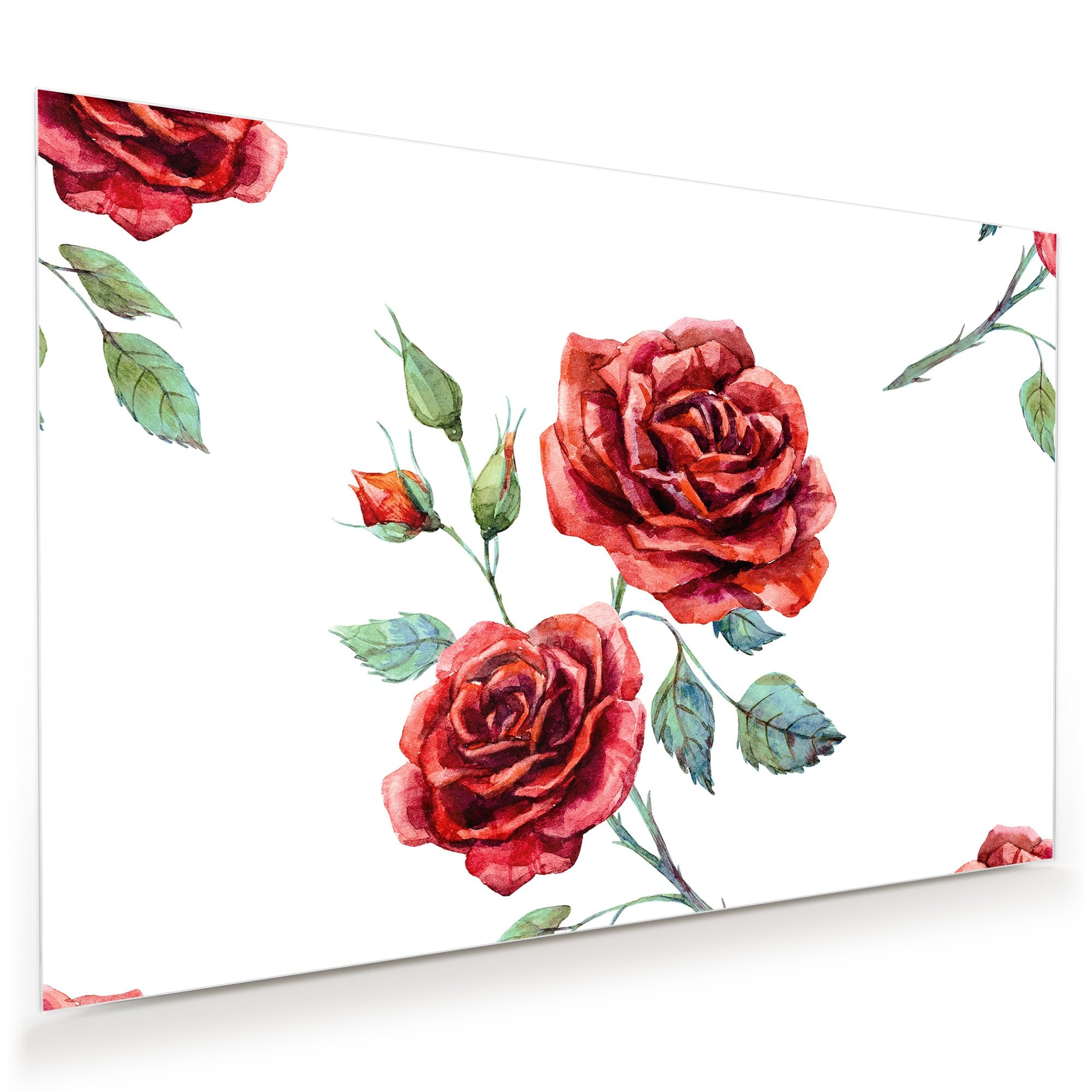 Wandbild Glasbild Schöne Muster Rosen