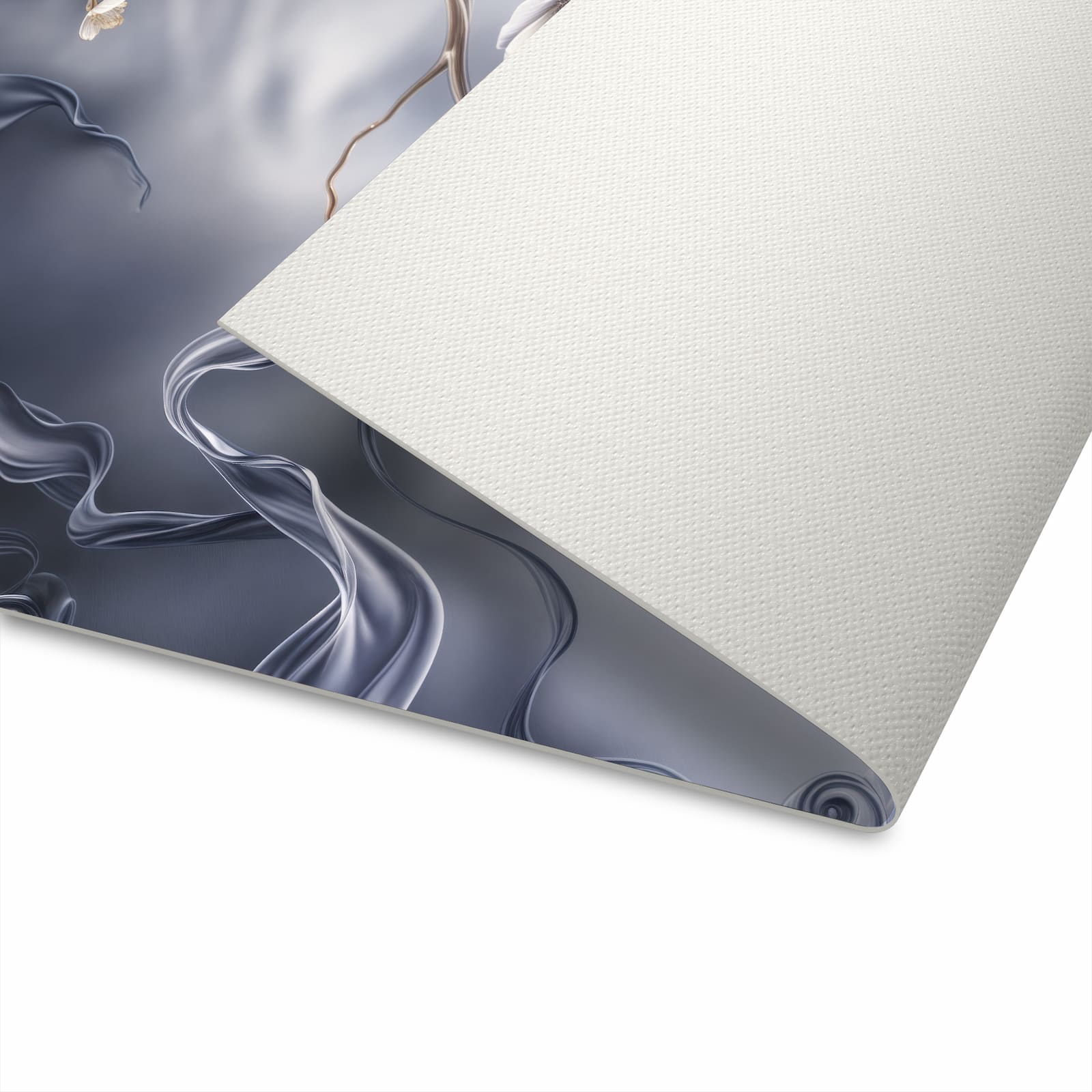 Bodenschonender Läufer für die Küche mit Motiv Blumenwellen On Silk in der Unterseite