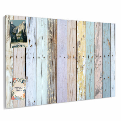 Metall Magnettafel mit dem Motiv Holzbretter in Pastell