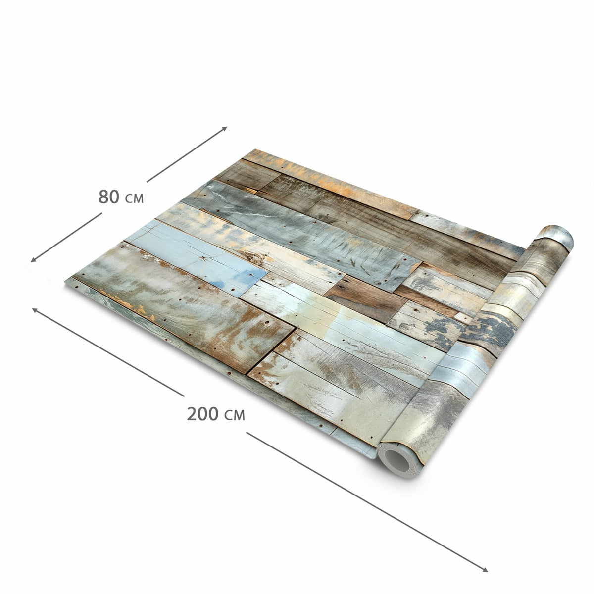 Hygienischer Küchenteppich mit Motiv Alte Holzplanken in der Grösse 90x180 cm