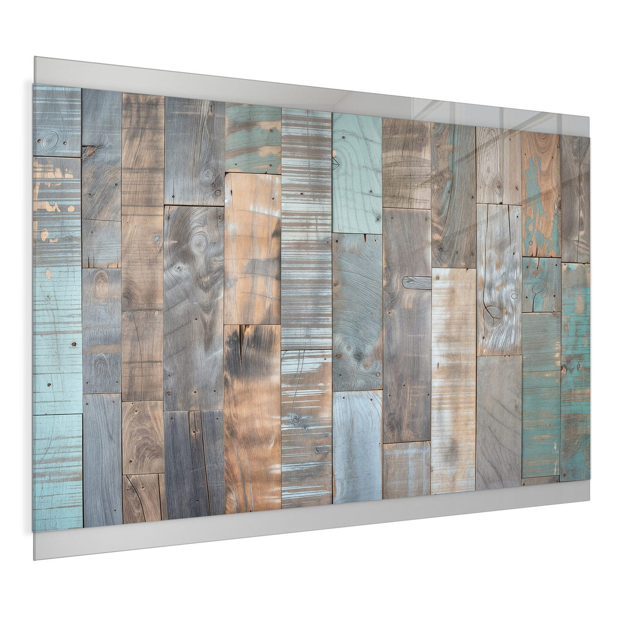 4 mm Glas statt lackiertem Blech – Magnettafel - Patchwork aus Altholz