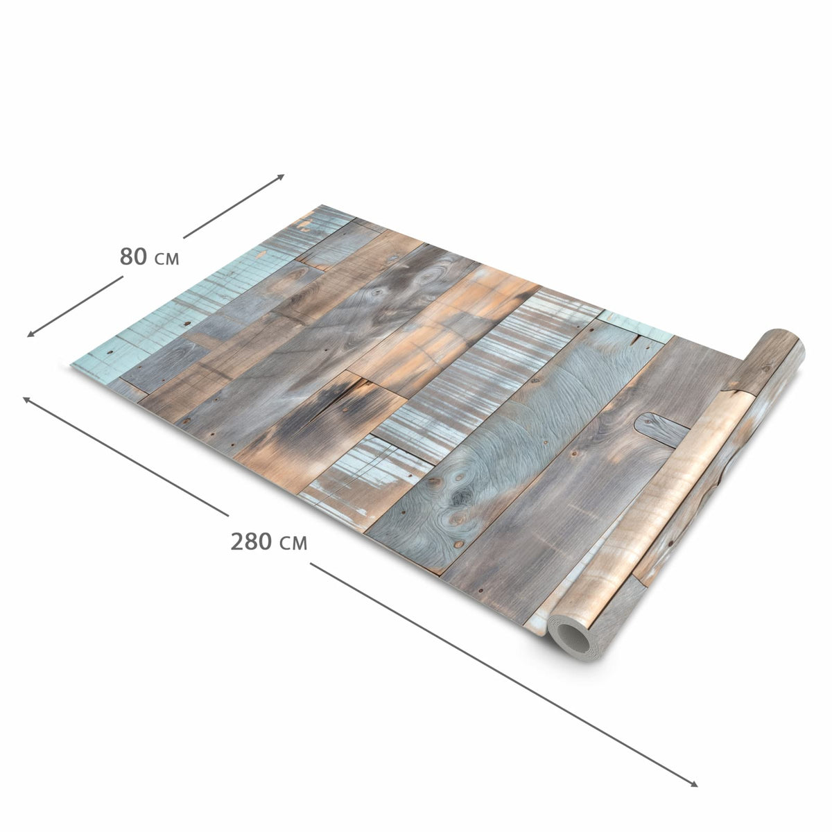 Wasserabweisender rutschfester Küchenläufer mit Motiv Holzplanken Vintage in der Grösse 90x180 cm